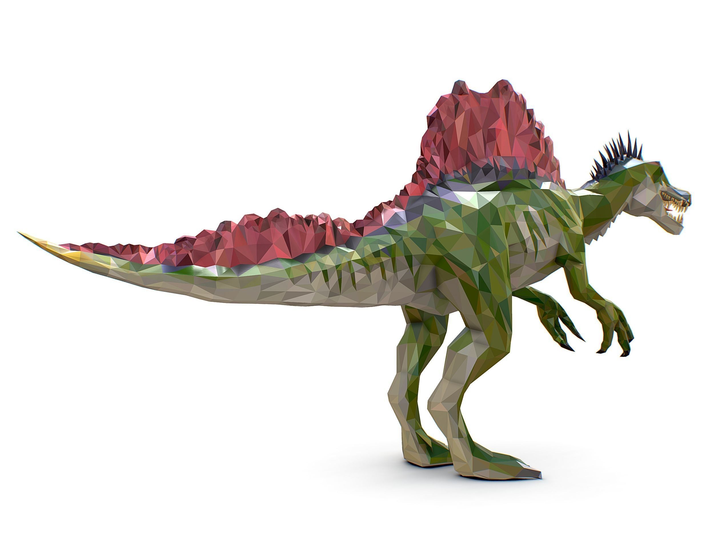 Dinosaur Spinosaurus Lowpoly Art Style Animal Low-poly 3D model_16