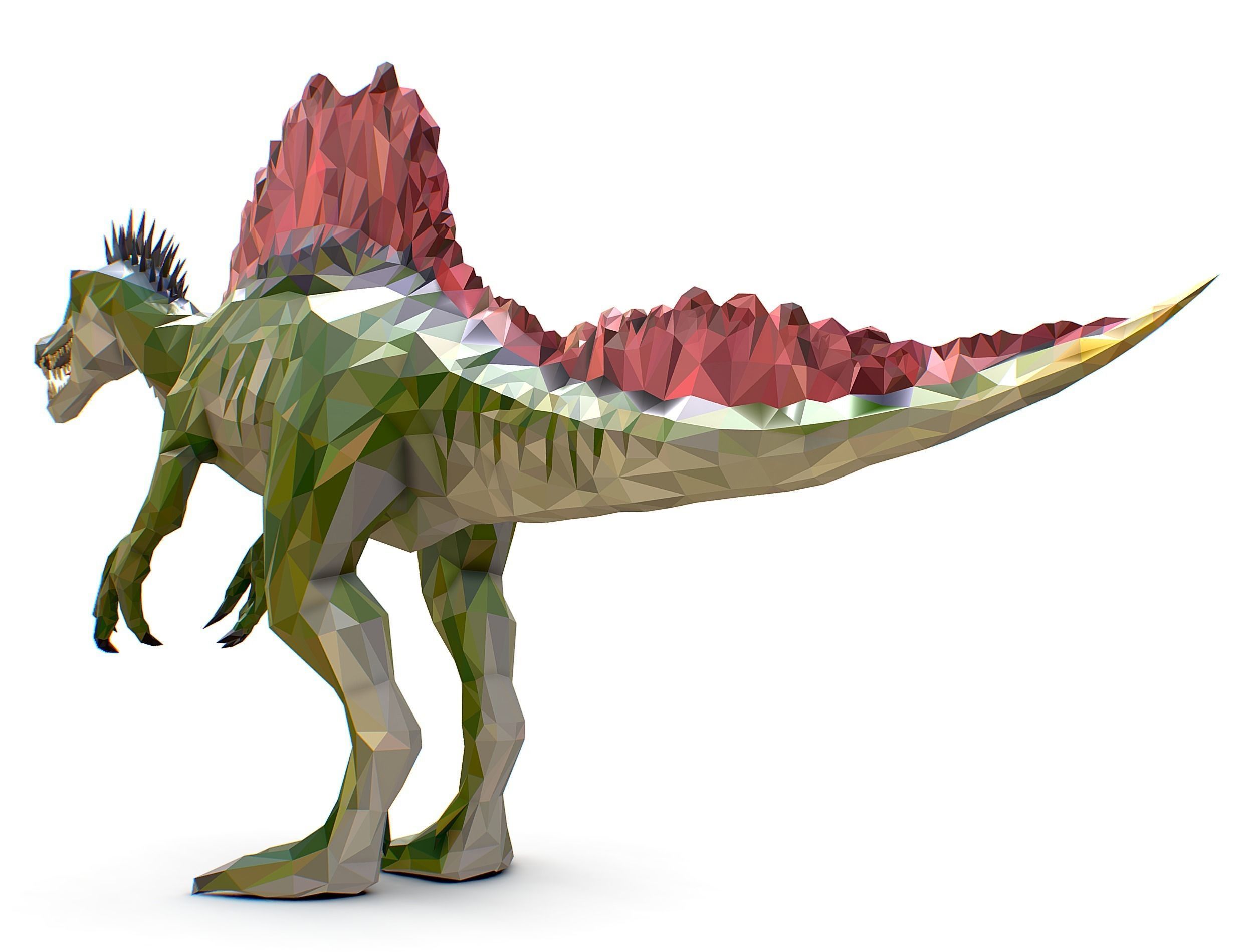 Dinosaur Spinosaurus Lowpoly Art Style Animal Low-poly 3D model_23