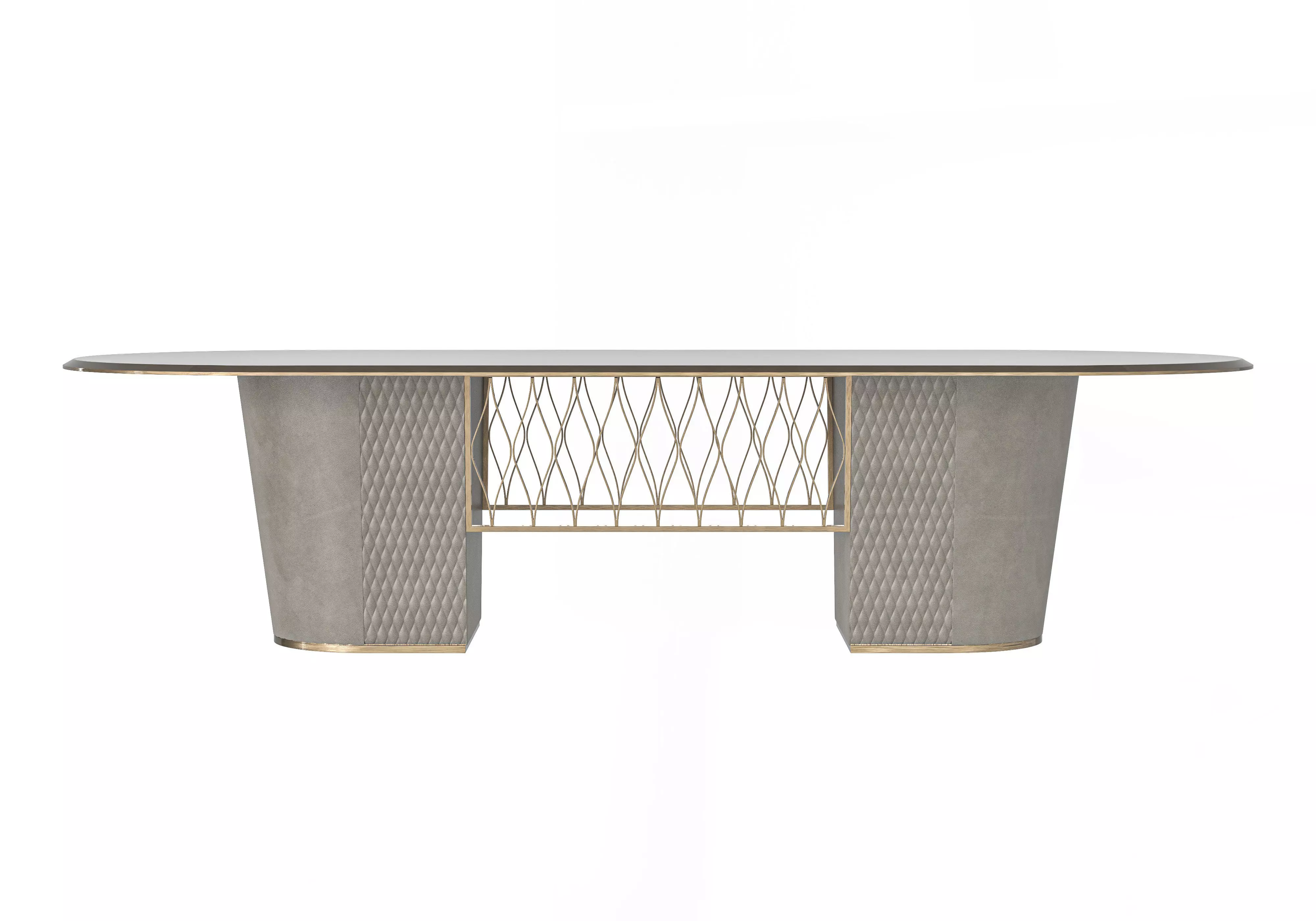 Calacatta marble rectangular table by MODENESE 3D model_0