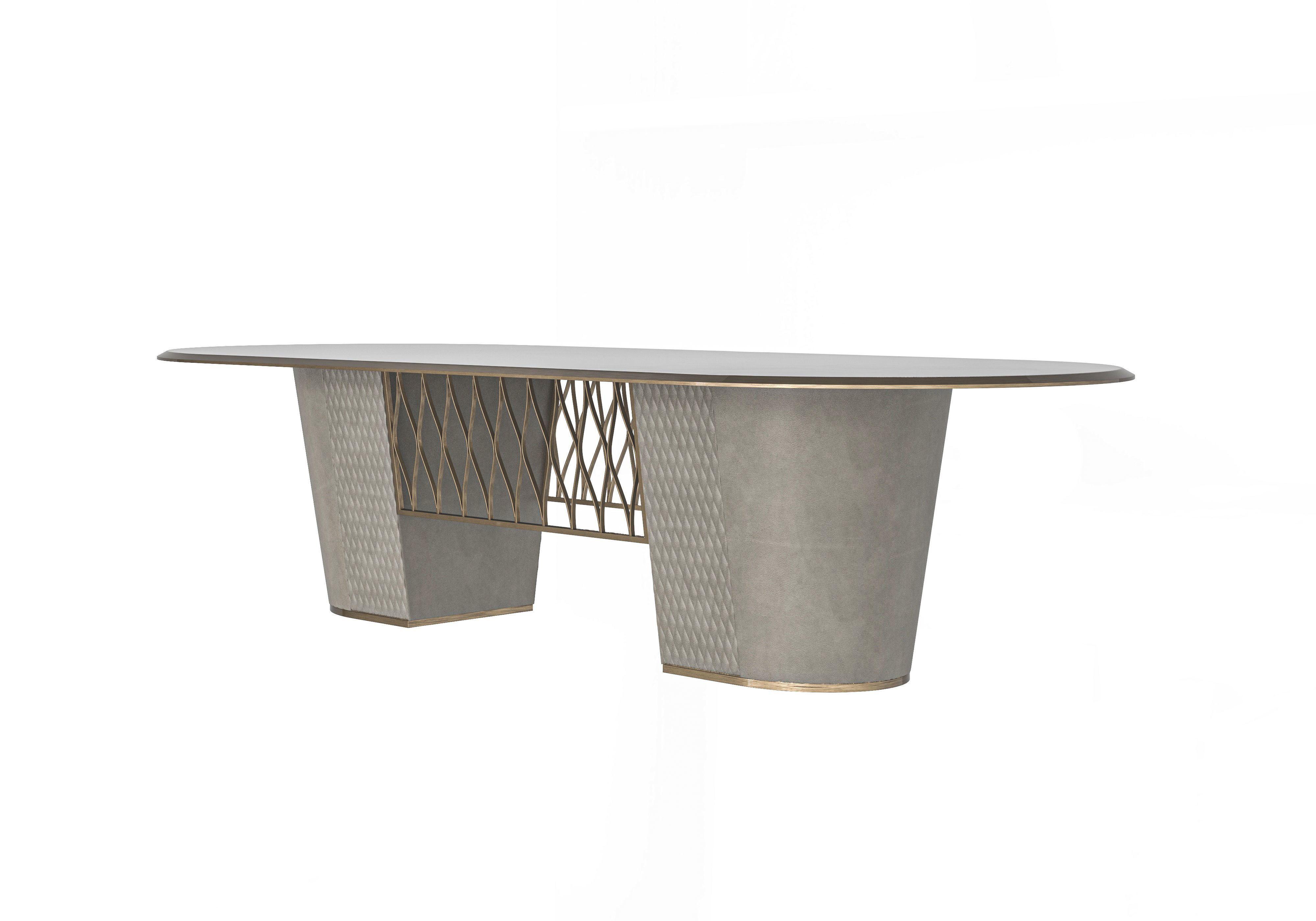 Calacatta marble rectangular table by MODENESE 3D model_1