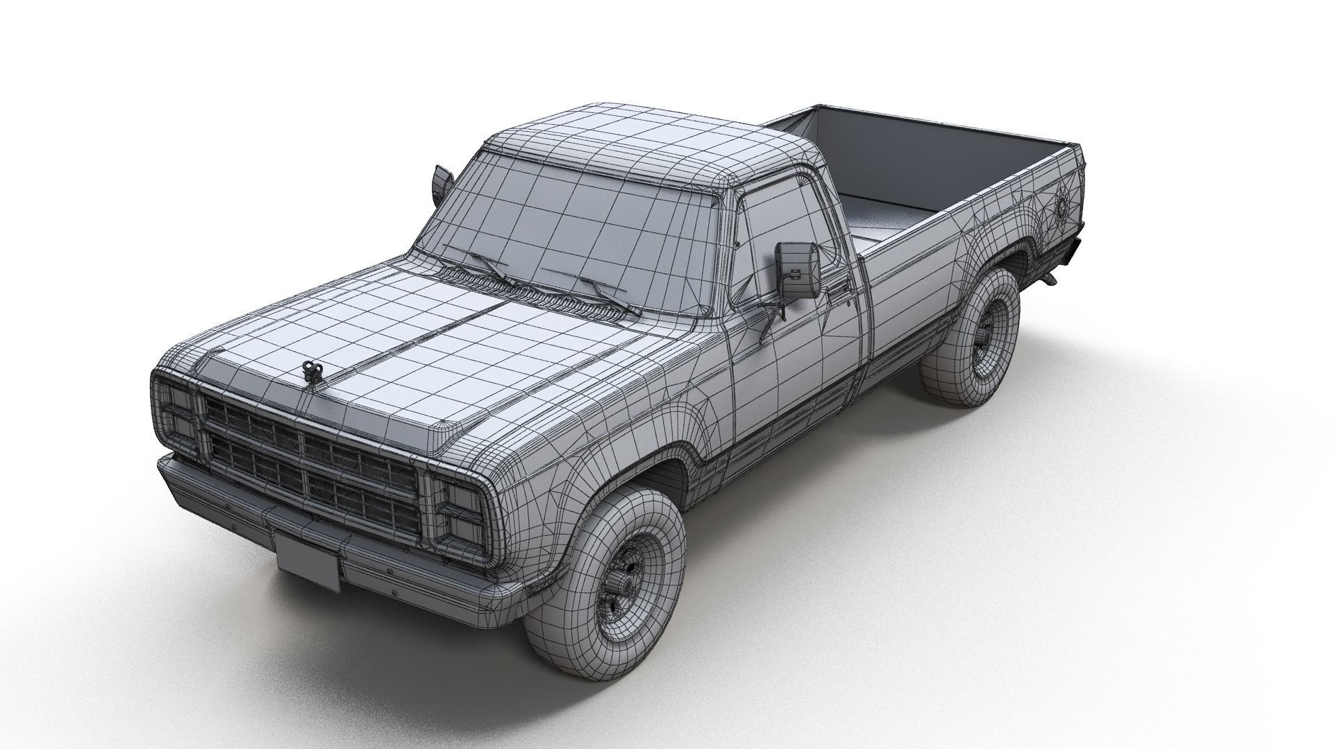 79 Dodge pickup truck Low-poly 3D model_10