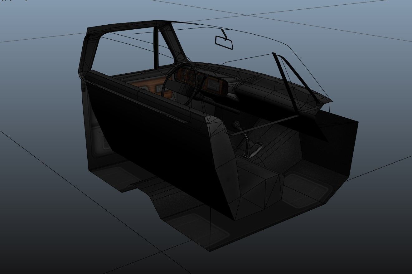 79 Dodge pickup truck Low-poly 3D model_40