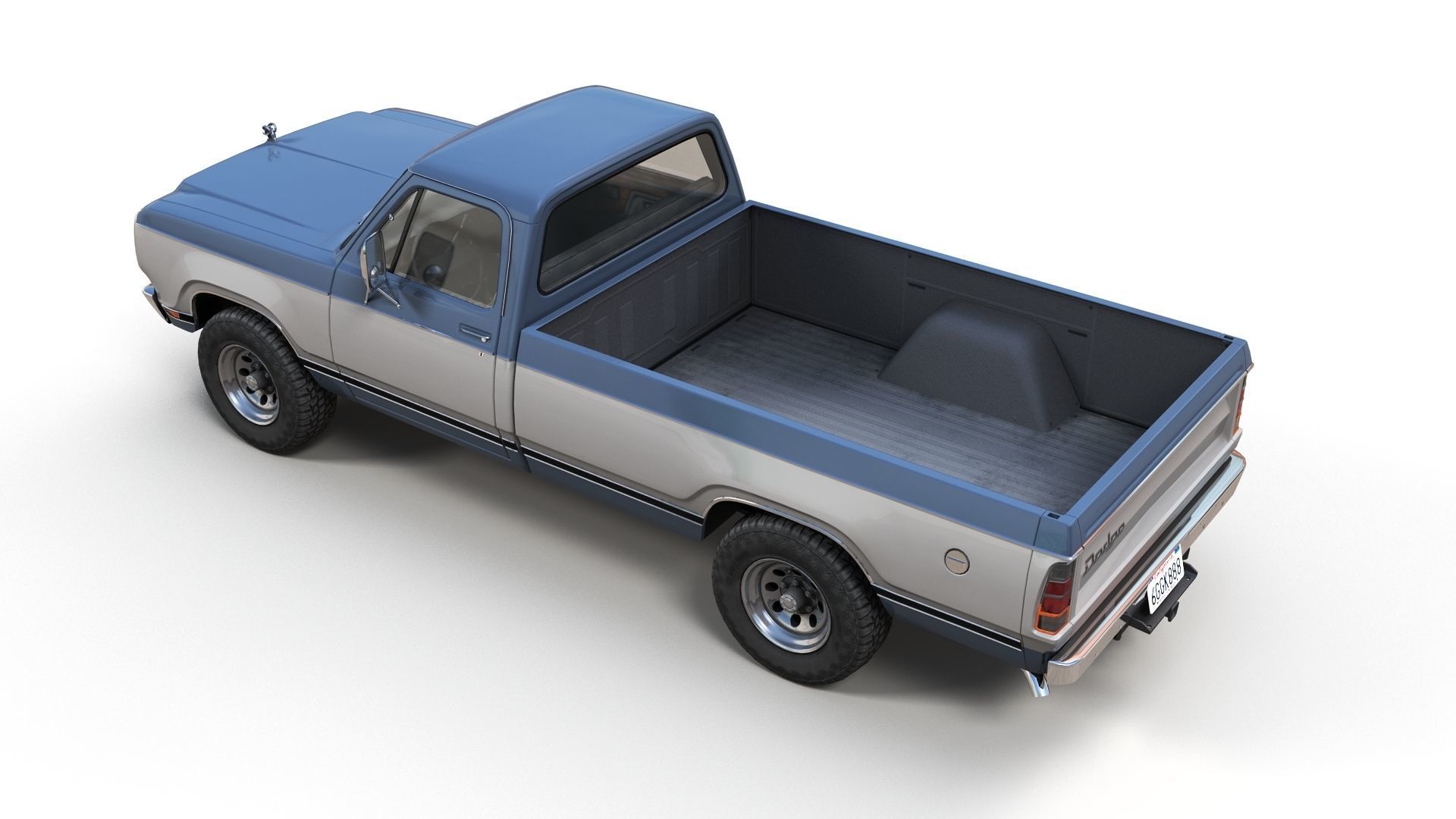 79 Dodge pickup truck Low-poly 3D model_5