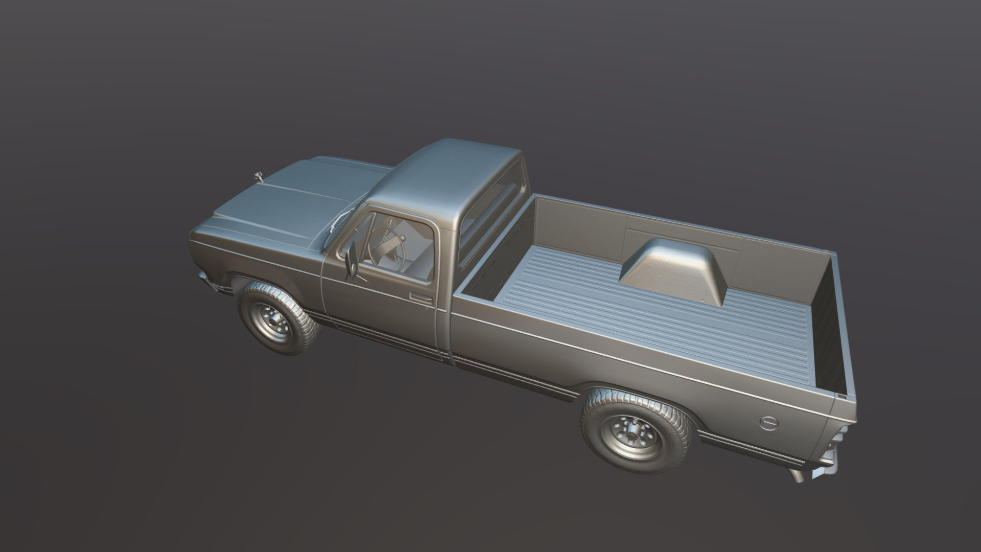 79 Dodge pickup truck Low-poly 3D model_34