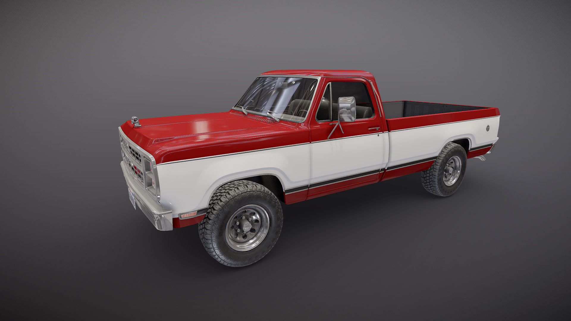 79 Dodge pickup truck Low-poly 3D model_20