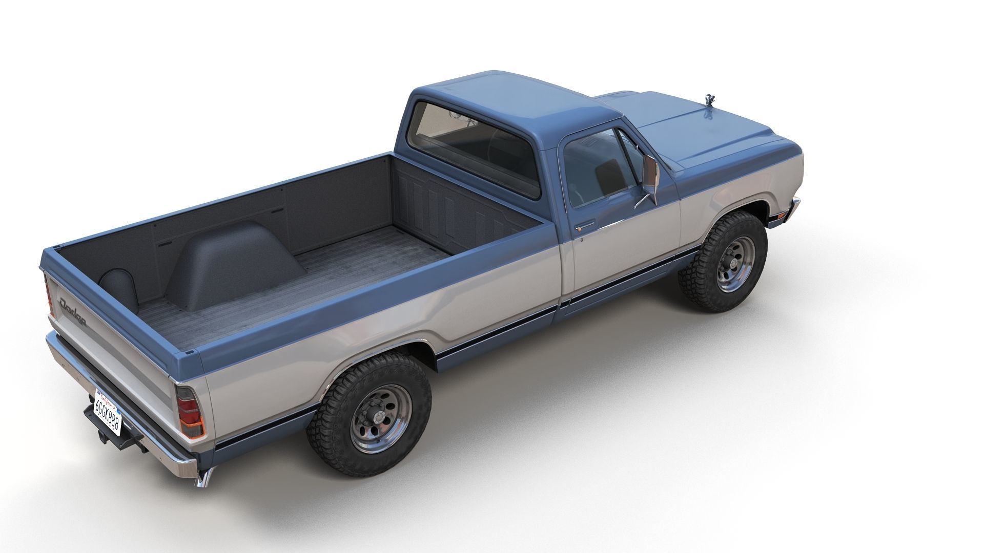 79 Dodge pickup truck Low-poly 3D model_3
