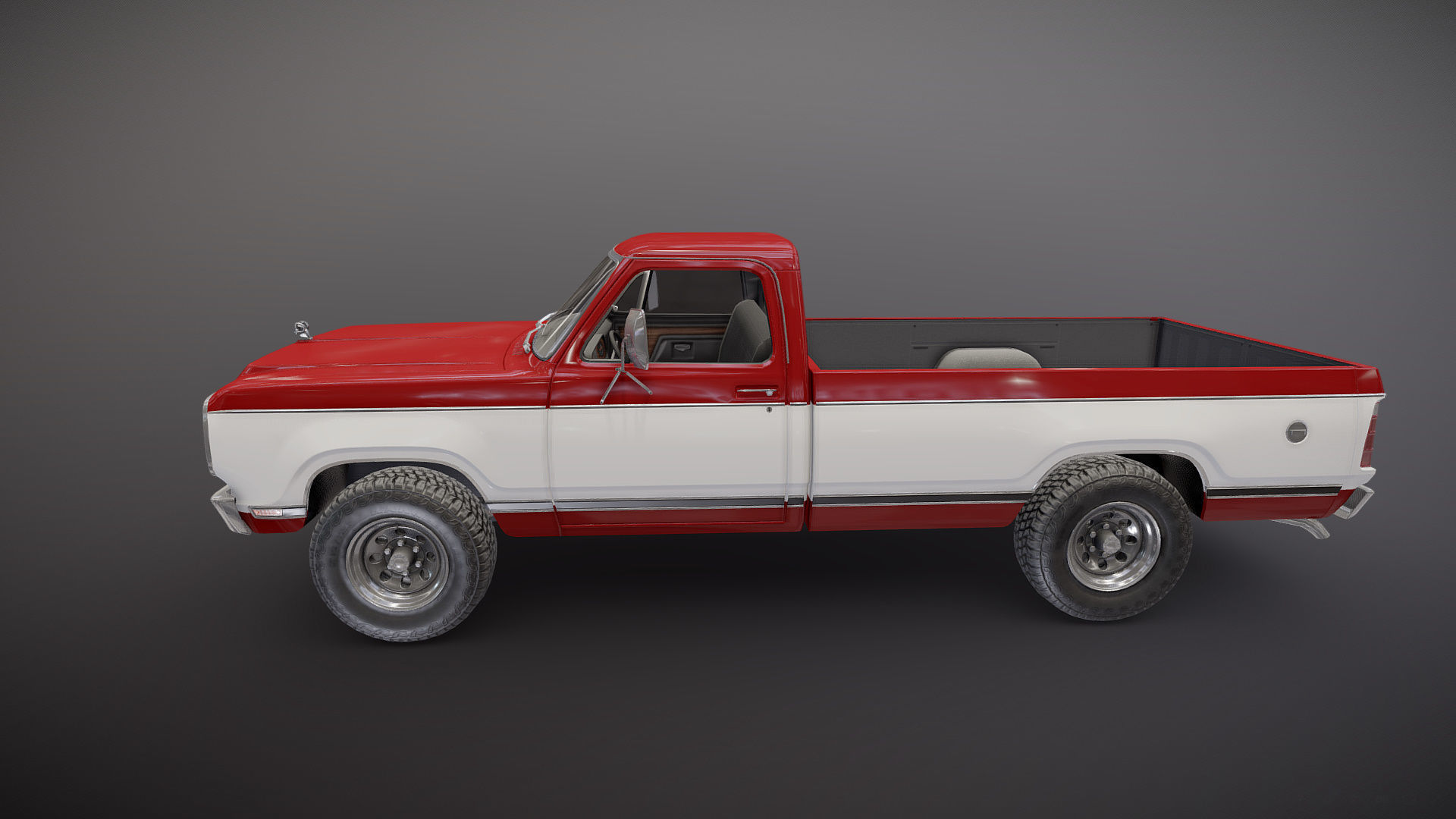79 Dodge pickup truck Low-poly 3D model_18