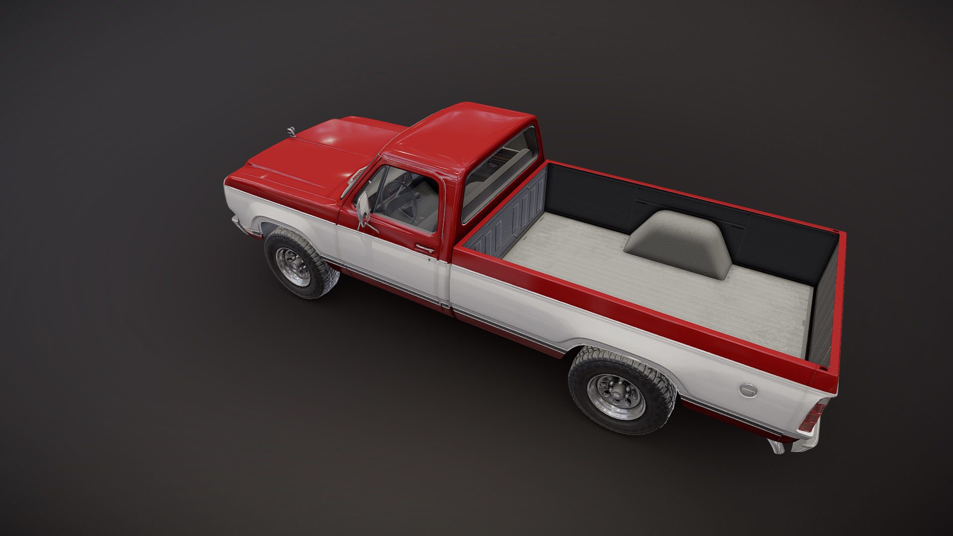 79 Dodge pickup truck Low-poly 3D model_22