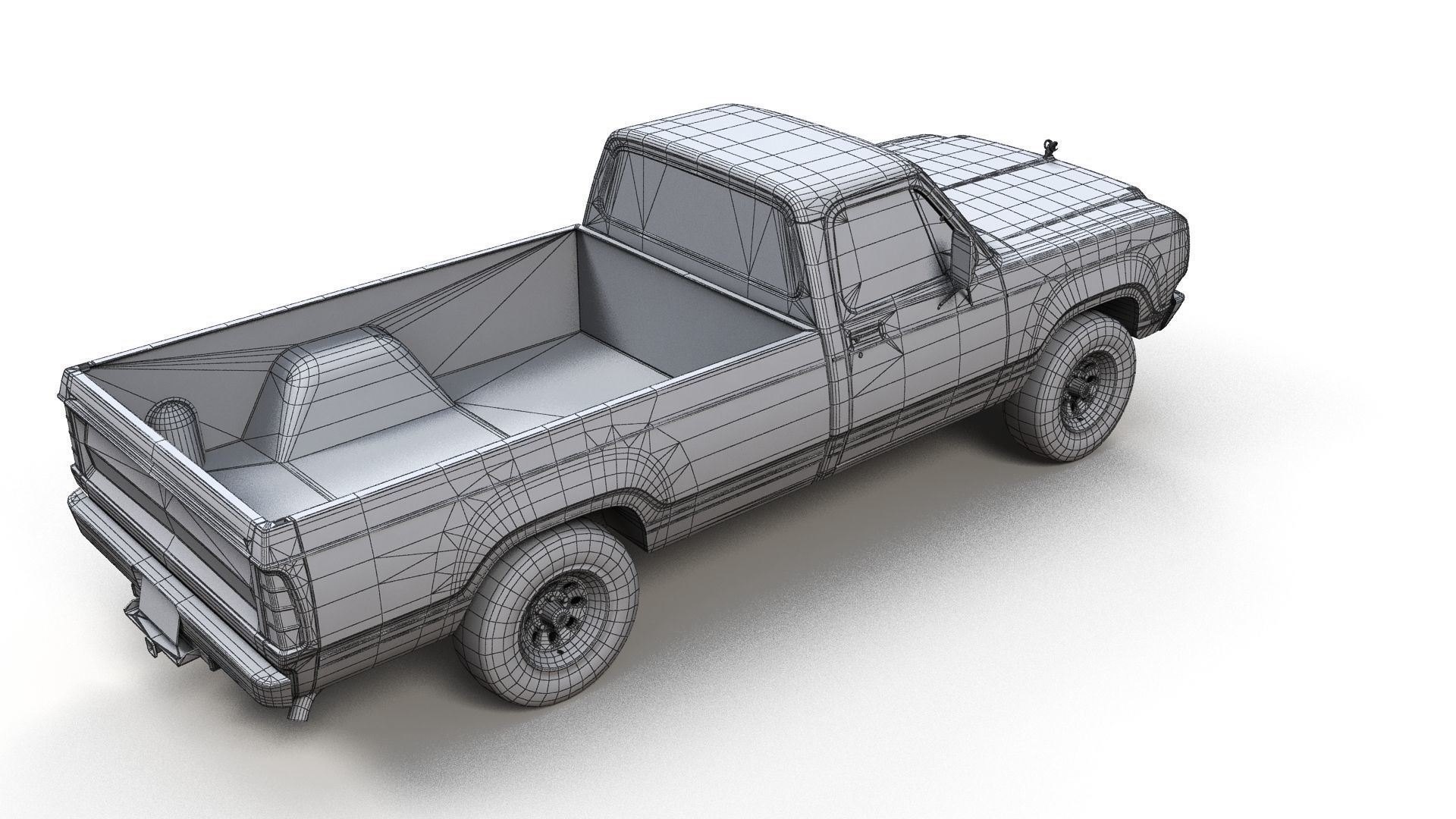 79 Dodge pickup truck Low-poly 3D model_11