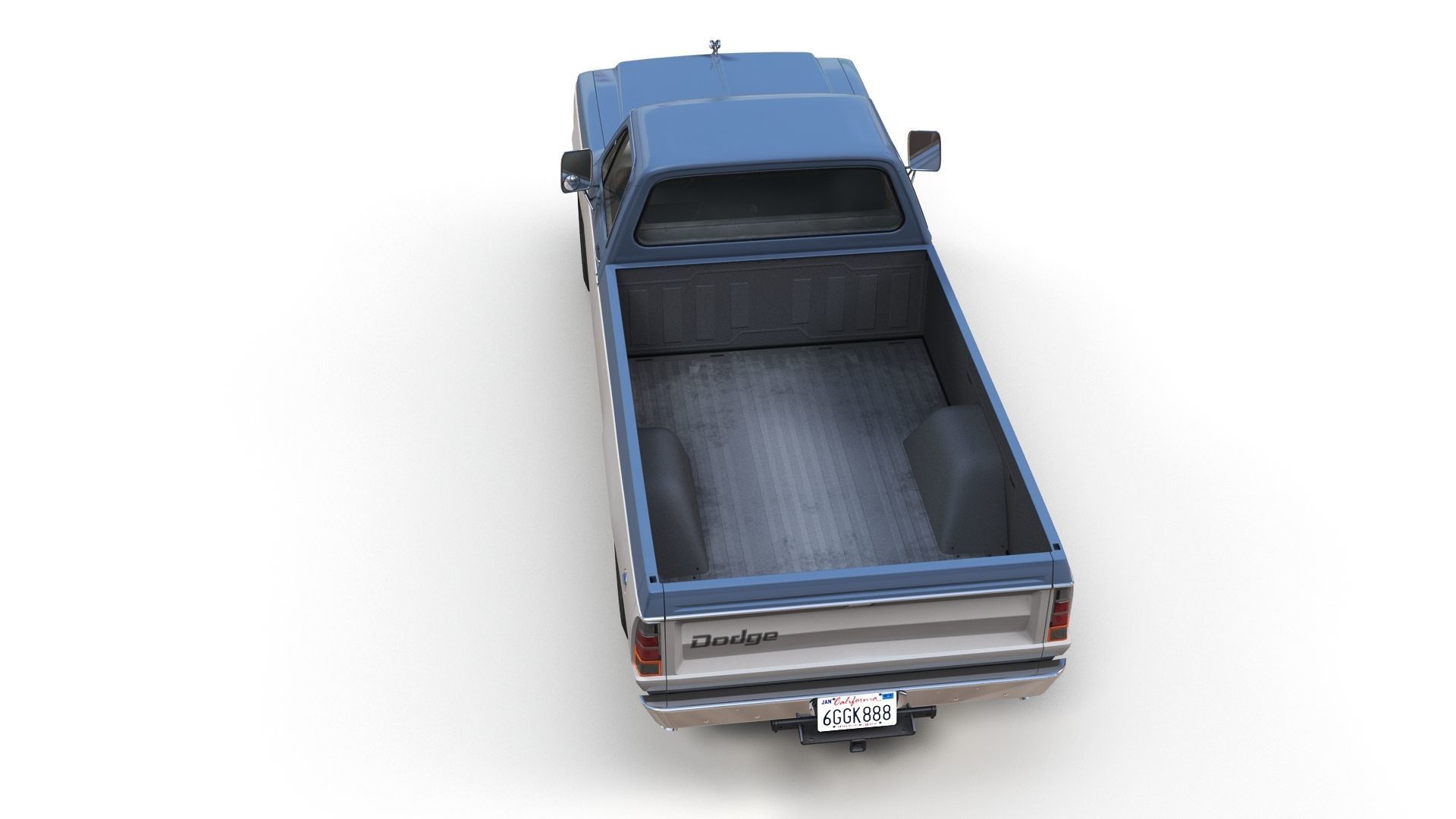 79 Dodge pickup truck Low-poly 3D model_7