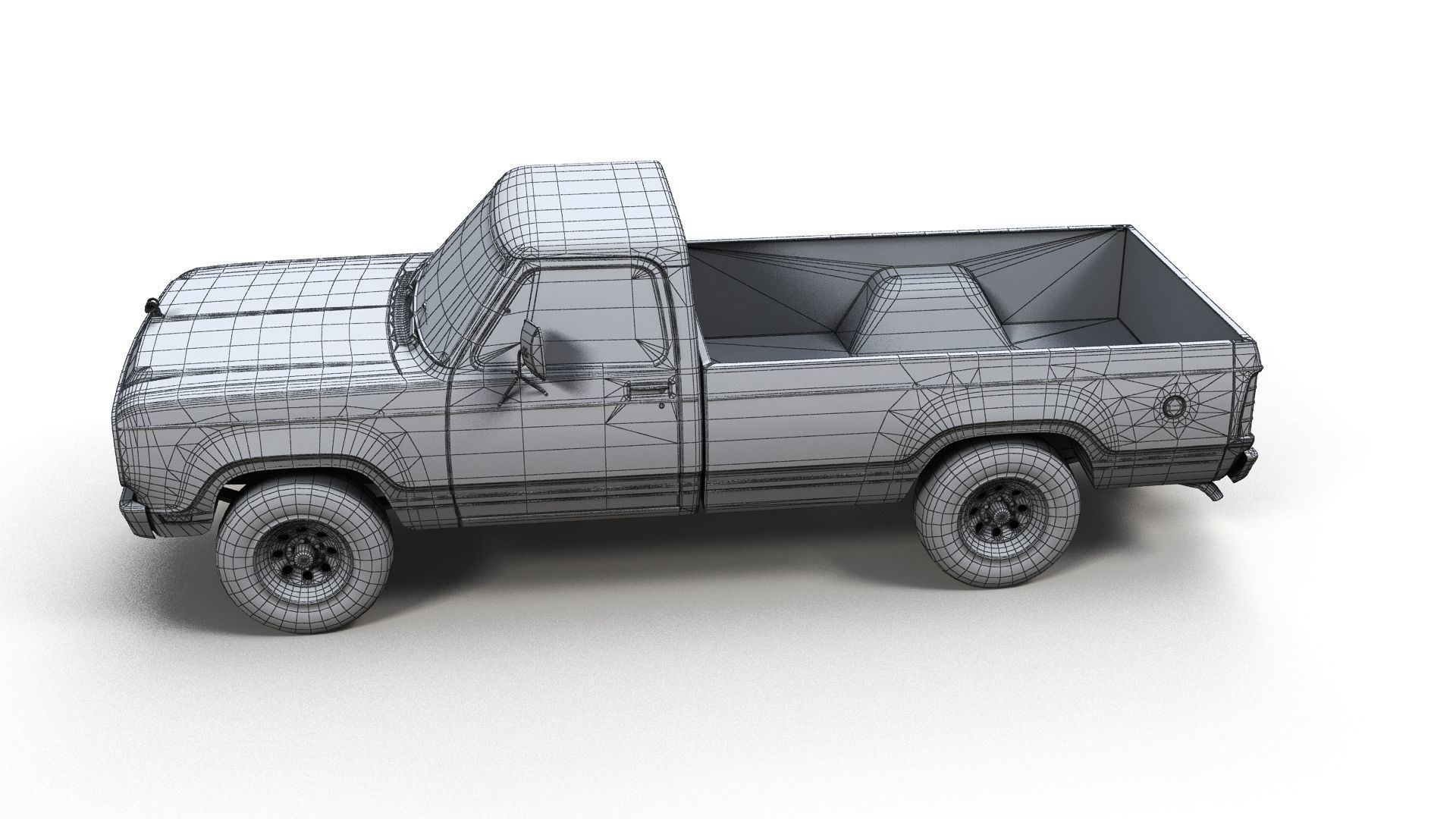79 Dodge pickup truck Low-poly 3D model_14
