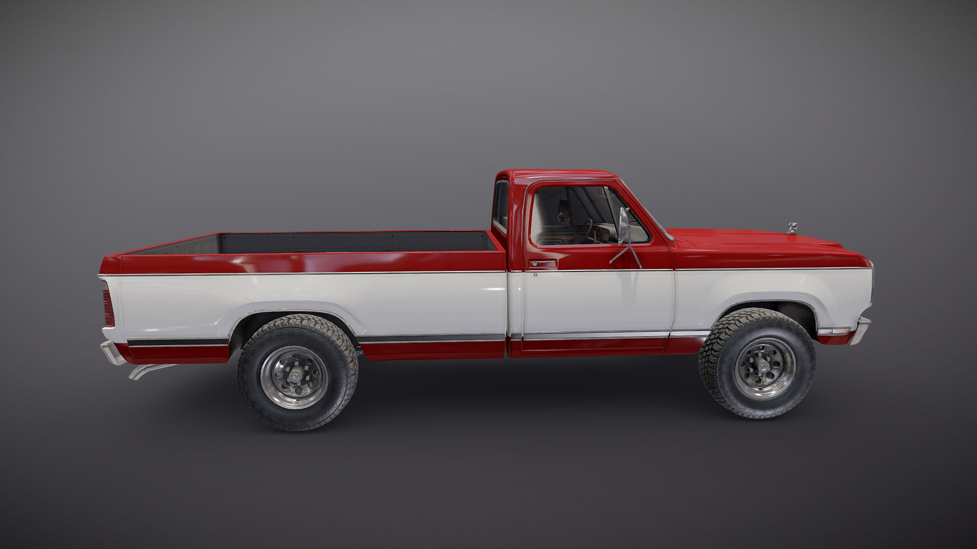 79 Dodge pickup truck Low-poly 3D model_21