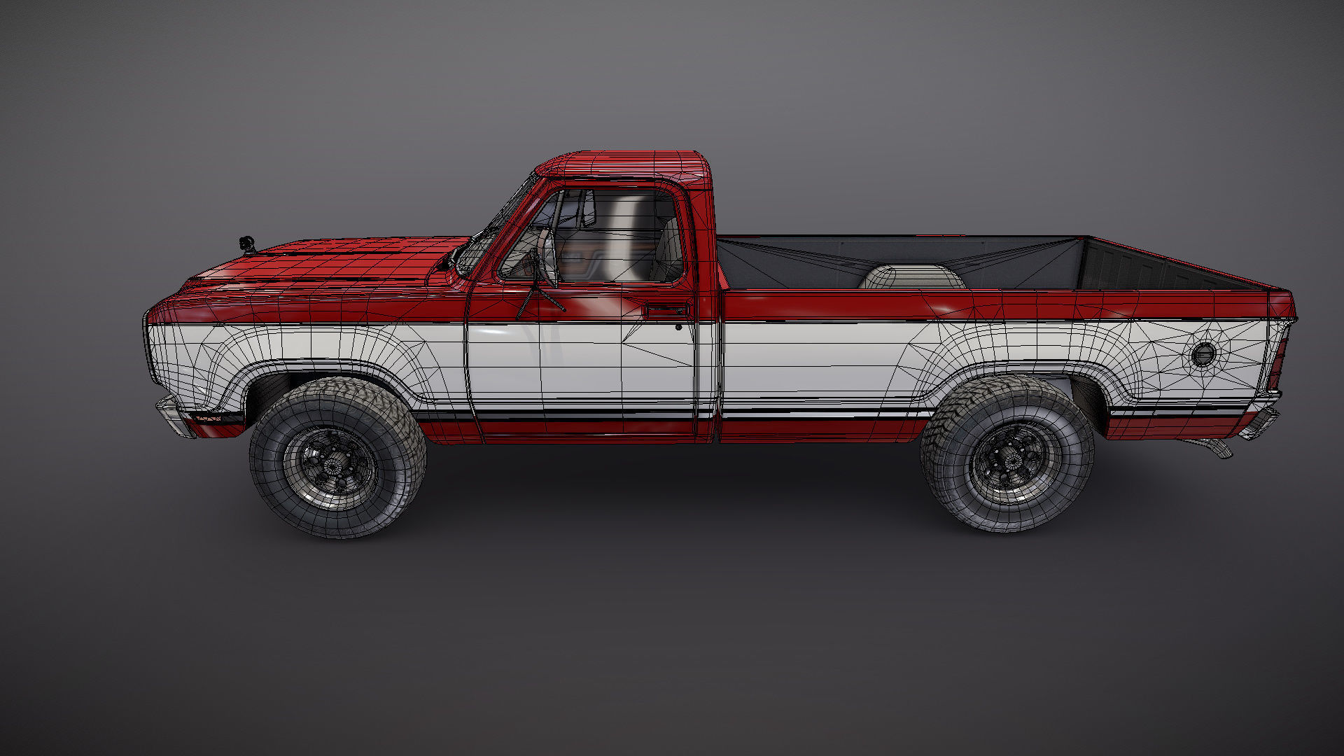 79 Dodge pickup truck Low-poly 3D model_27