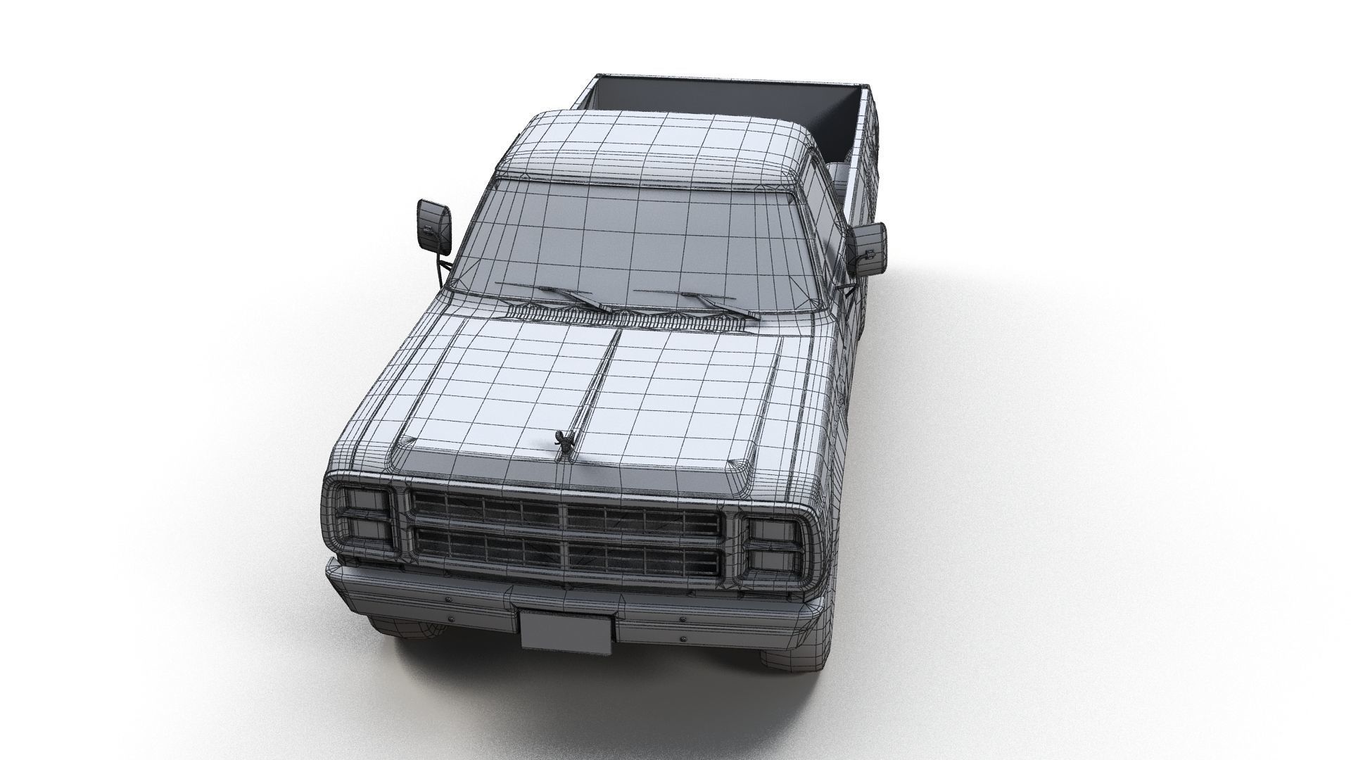 79 Dodge pickup truck Low-poly 3D model_16
