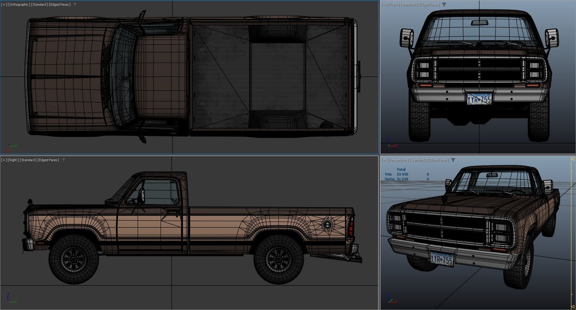 79 Dodge pickup truck Low-poly 3D model_38