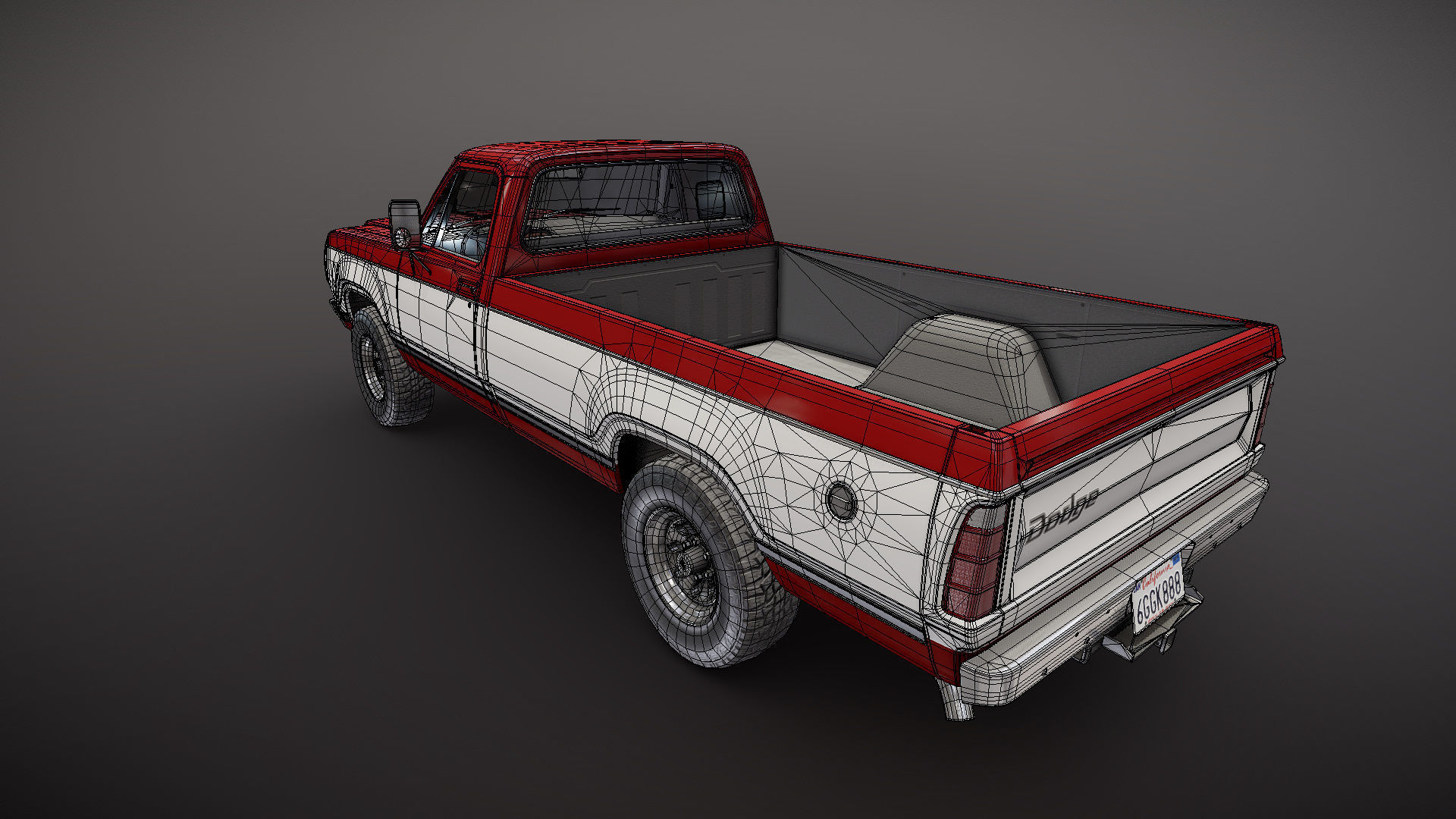 79 Dodge pickup truck Low-poly 3D model_25