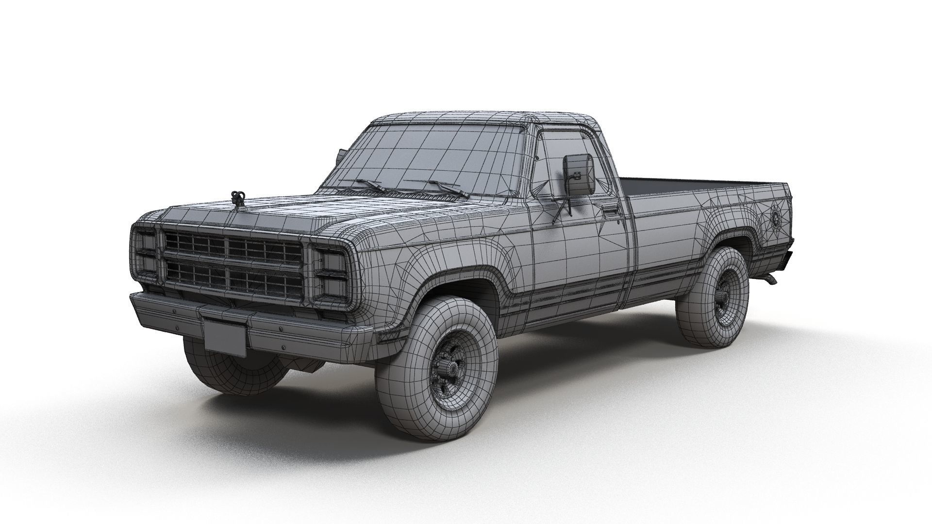 79 Dodge pickup truck Low-poly 3D model_17