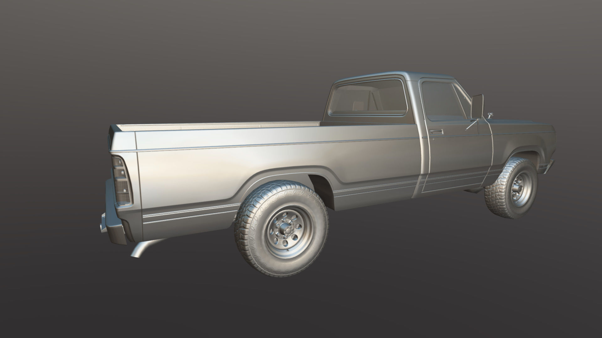 79 Dodge pickup truck Low-poly 3D model_32