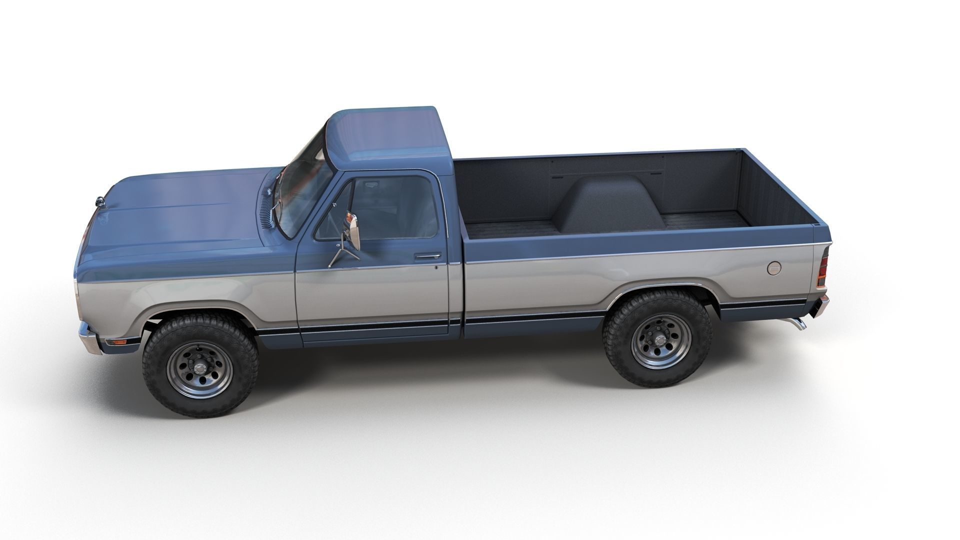 79 Dodge pickup truck Low-poly 3D model_6