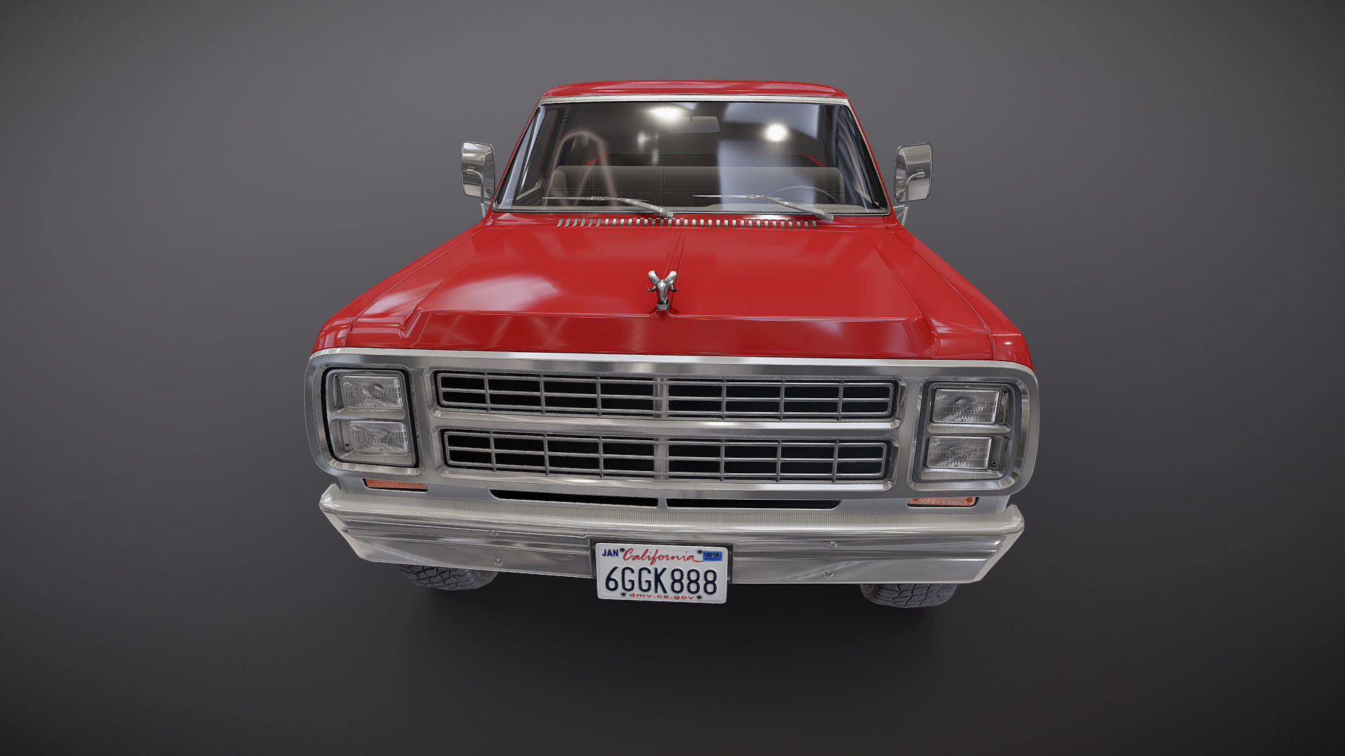 79 Dodge pickup truck Low-poly 3D model_23