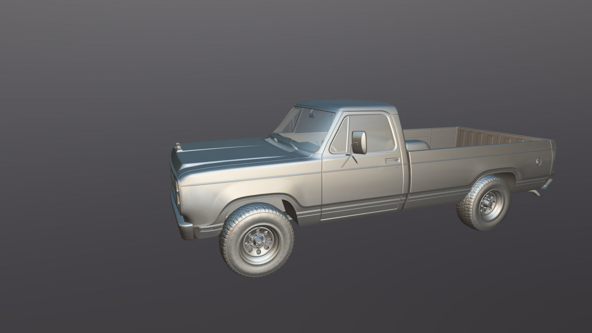 79 Dodge pickup truck Low-poly 3D model_31