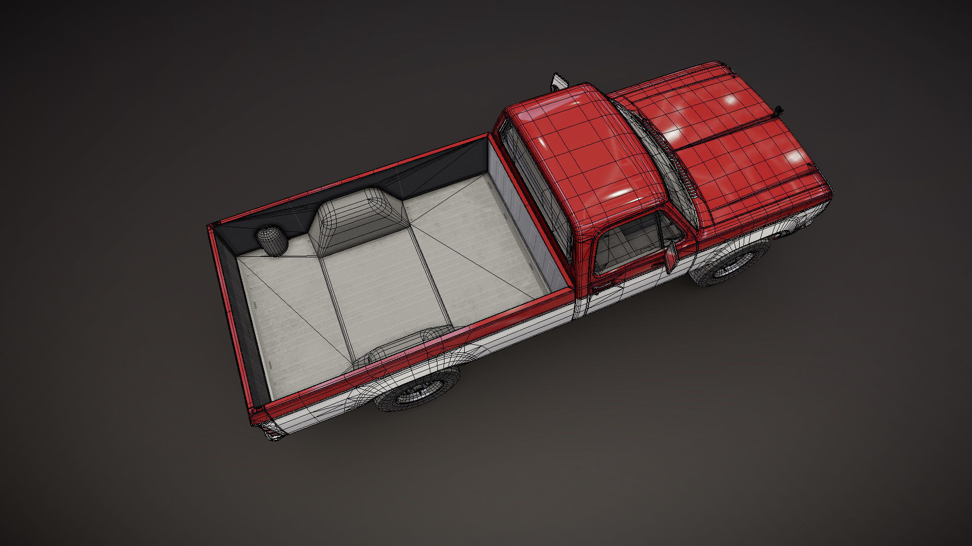 79 Dodge pickup truck Low-poly 3D model_28