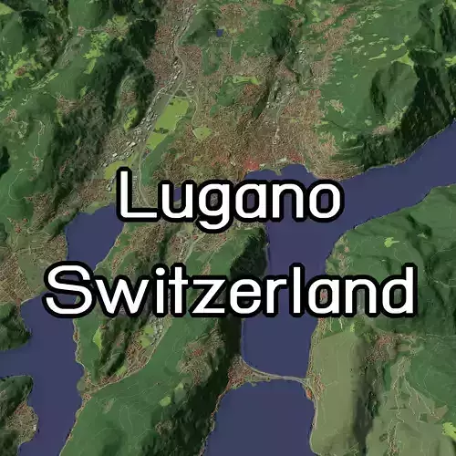 Lugano Switzerland - city and urban 3D model