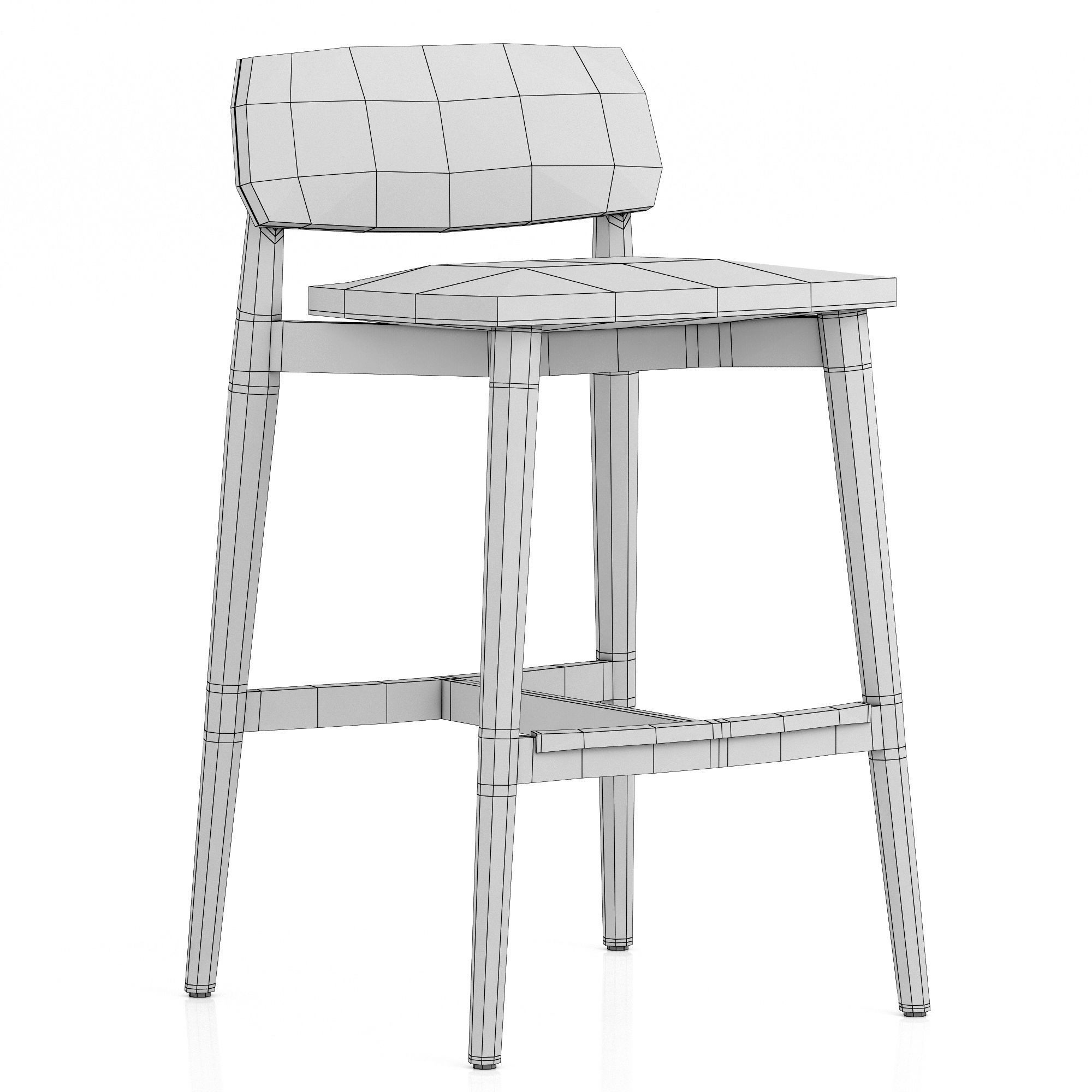 Poliform Curve stool 3D model_8