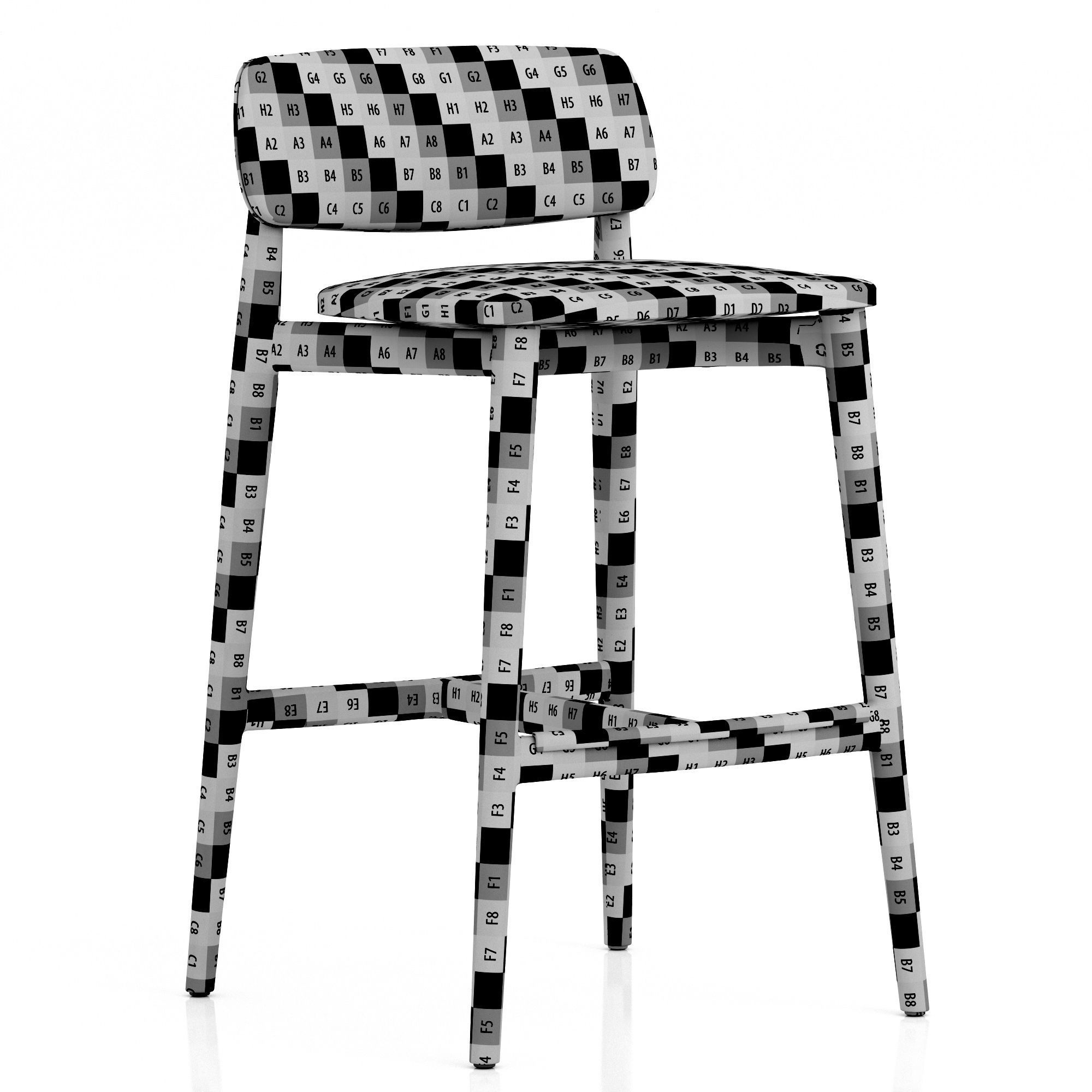 Poliform Curve stool 3D model_7