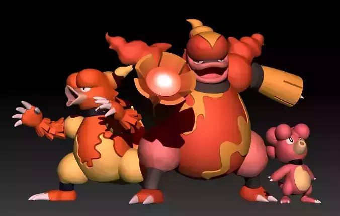 Pokemon Magby Magmar Magmortar