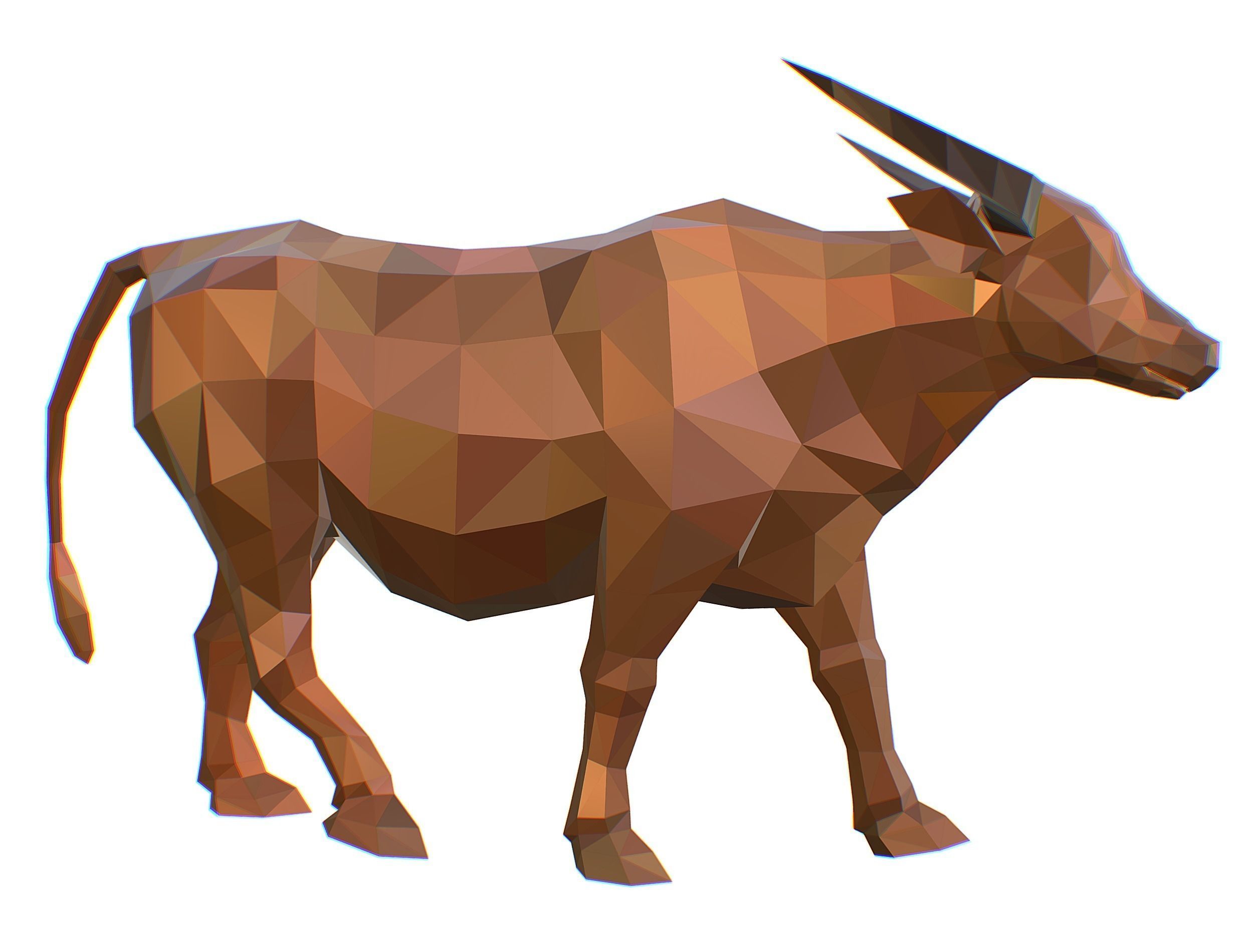Animated Thai Bull Lowpoly Art Style Low-poly 3D model_20