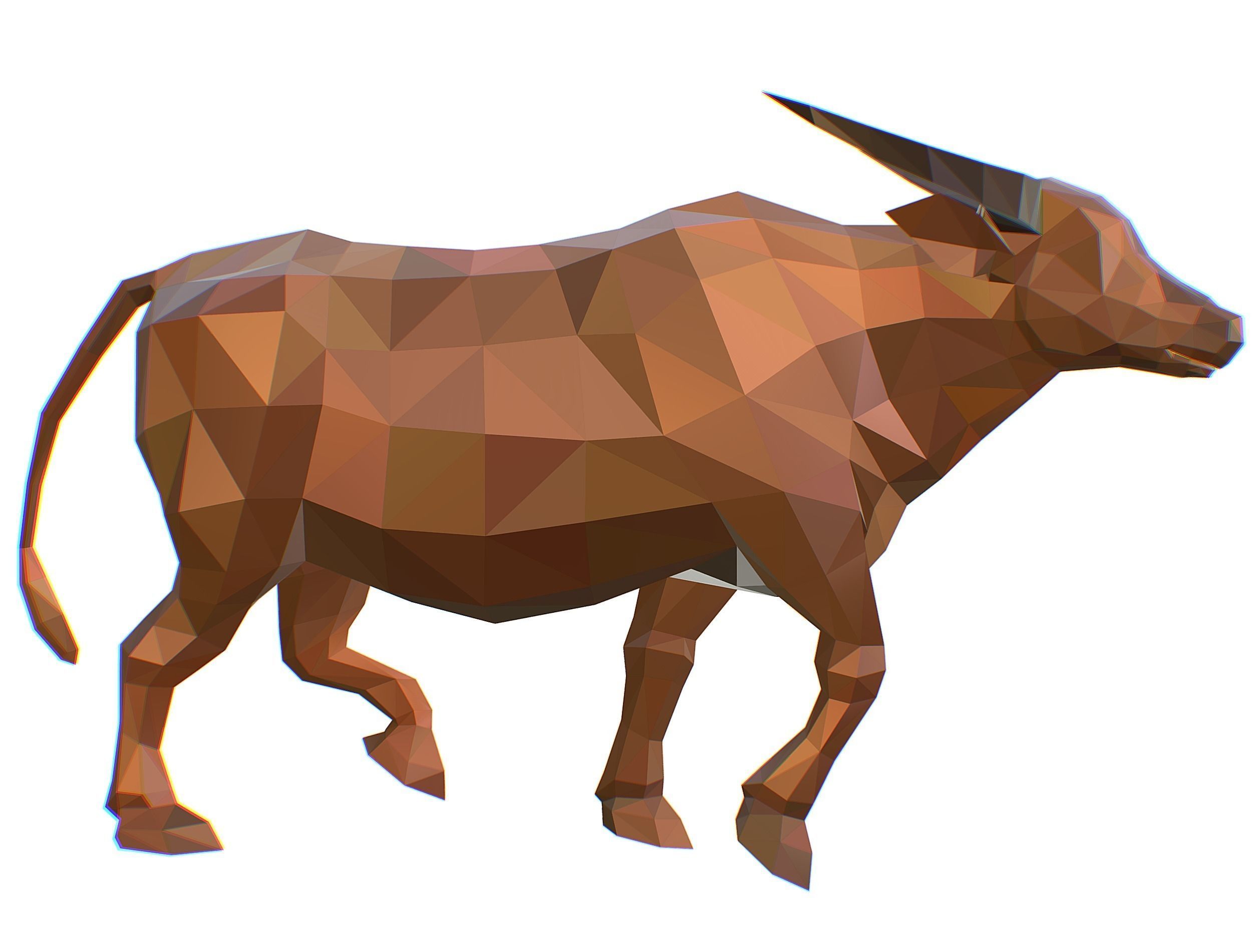 Animated Thai Bull Lowpoly Art Style Low-poly 3D model_10