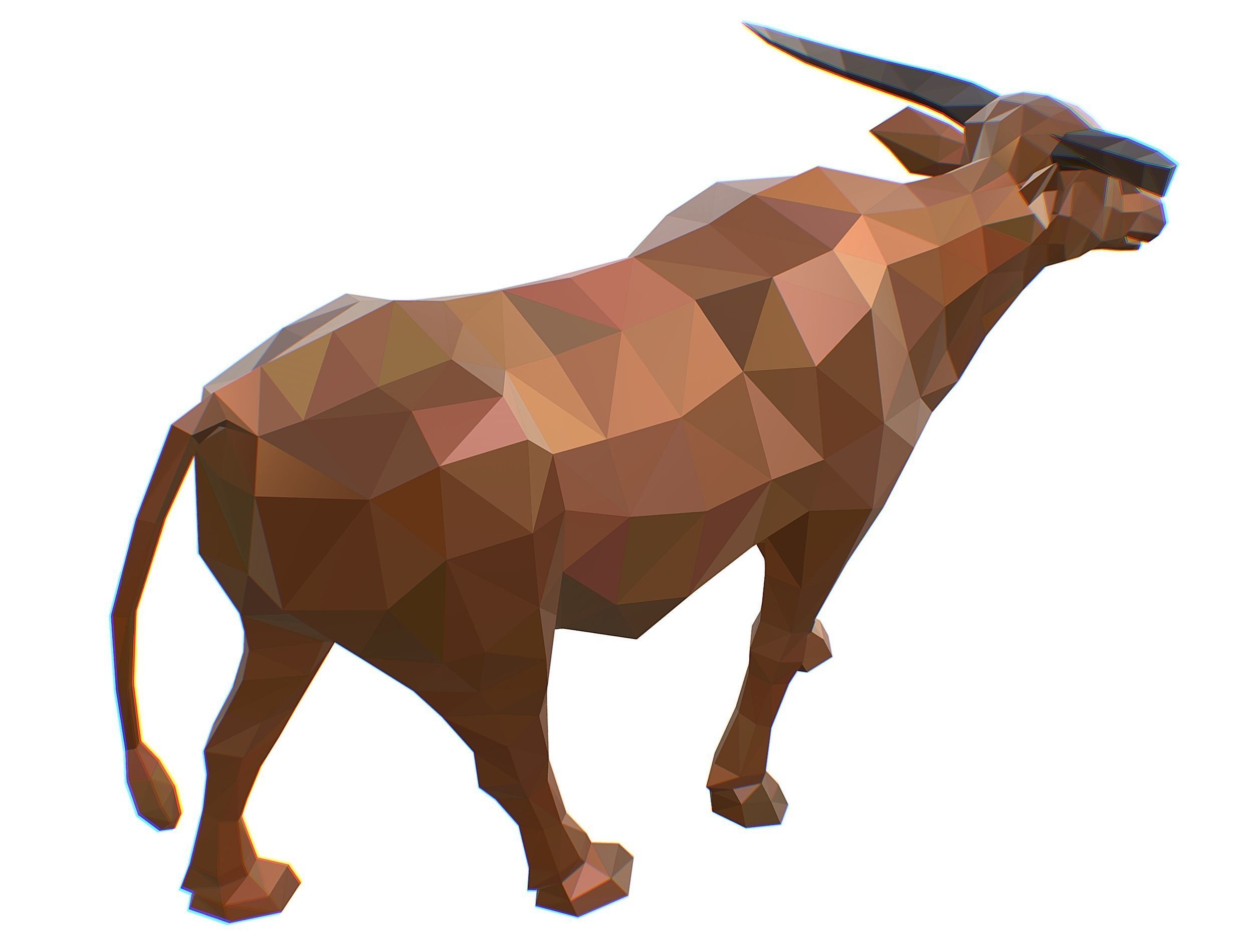 Animated Thai Bull Lowpoly Art Style Low-poly 3D model_50