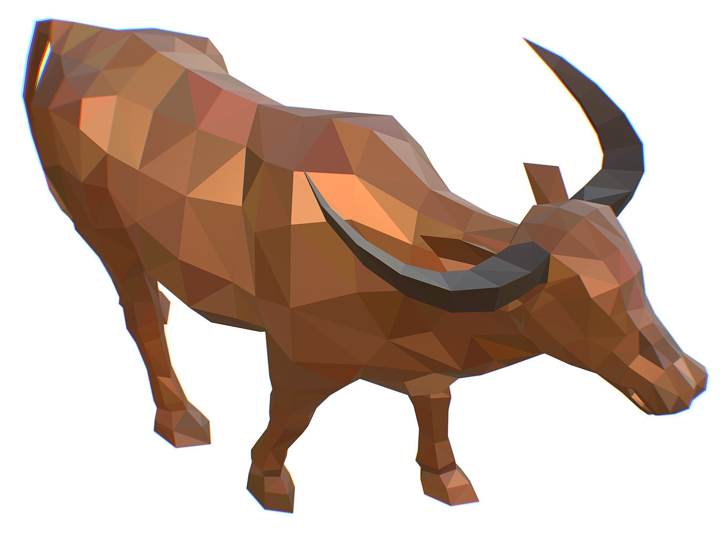 Animated Thai Bull Lowpoly Art Style Low-poly 3D model_47