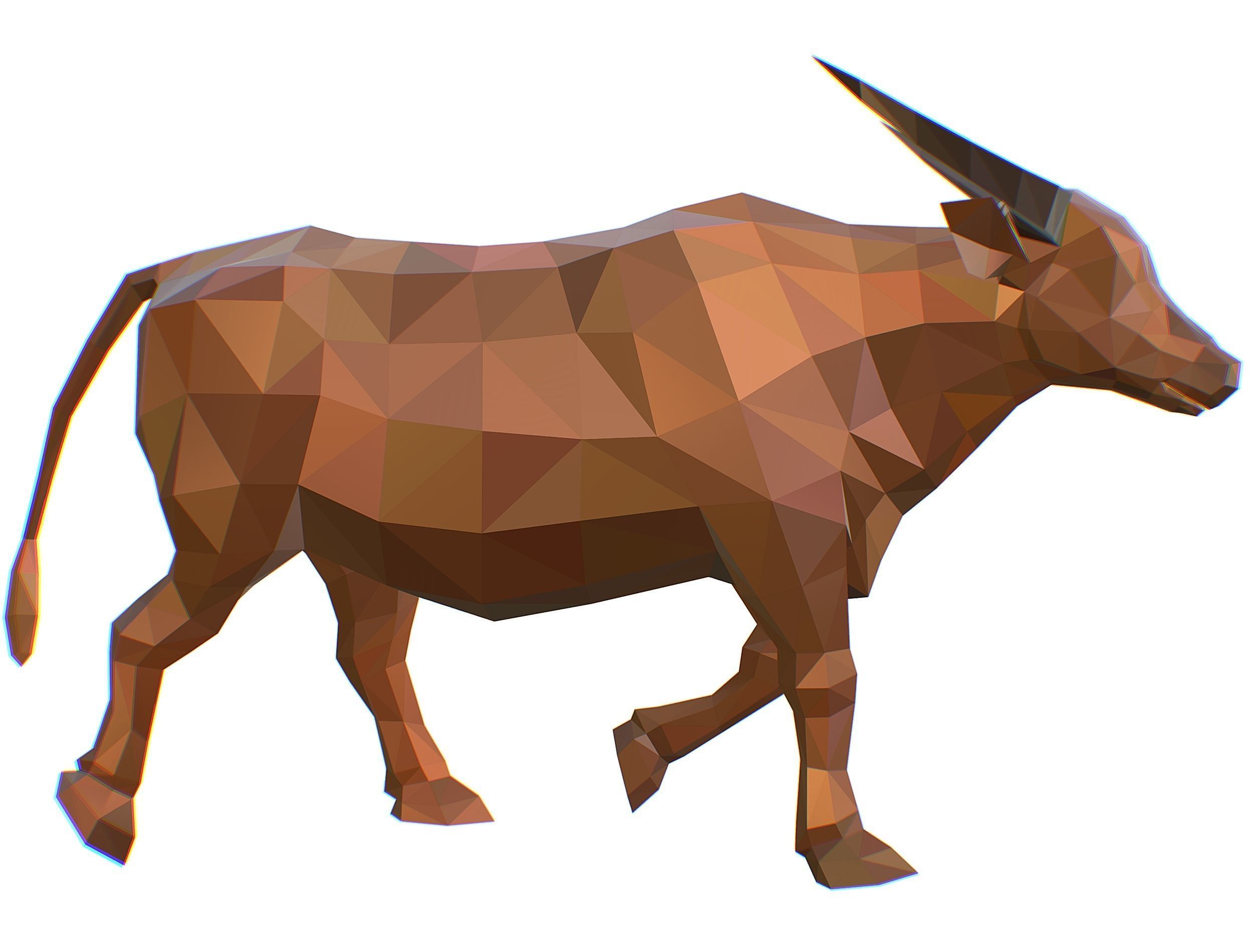 Animated Thai Bull Lowpoly Art Style Low-poly 3D model_14