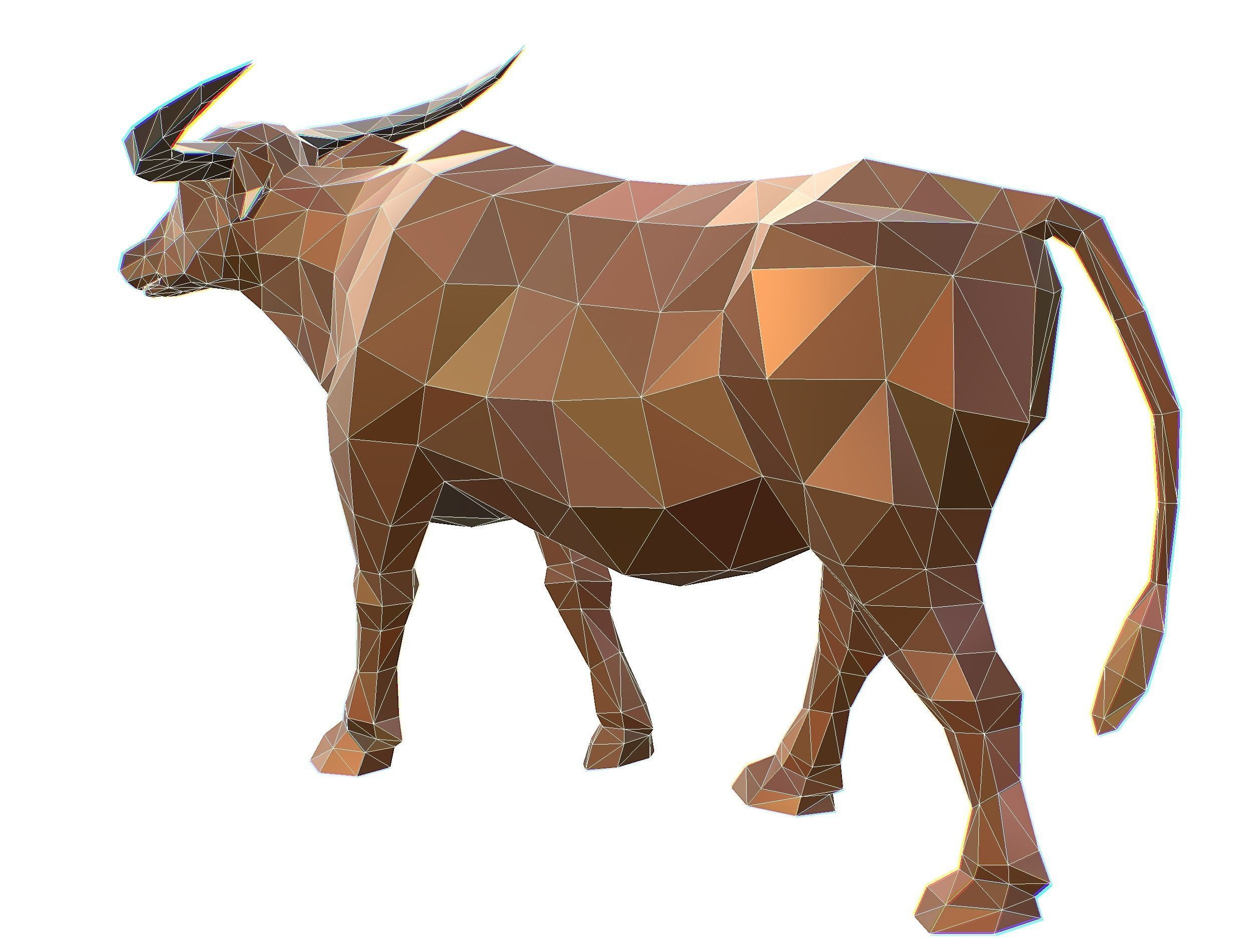 Animated Thai Bull Lowpoly Art Style Low-poly 3D model_53