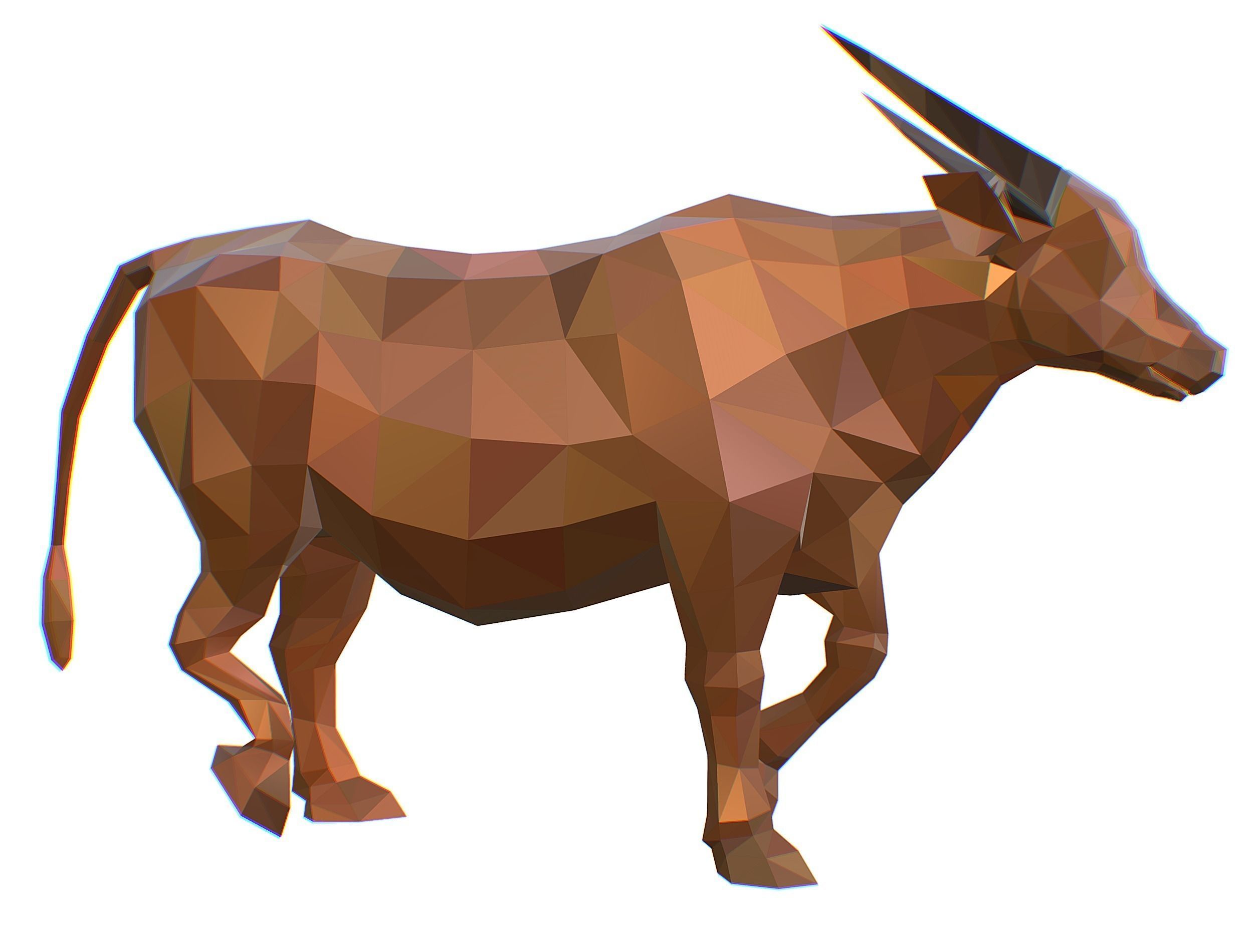 Animated Thai Bull Lowpoly Art Style Low-poly 3D model_17