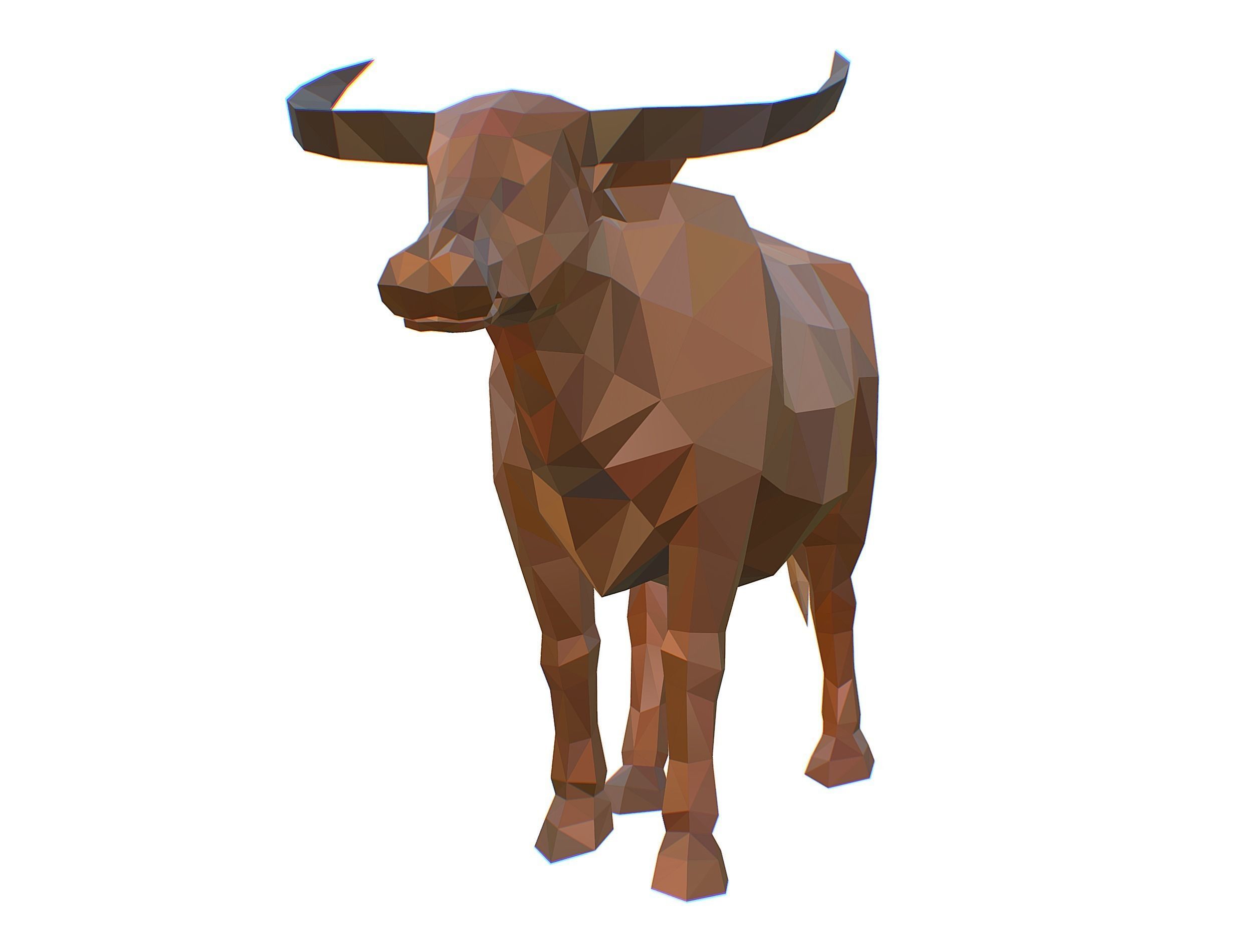Animated Thai Bull Lowpoly Art Style Low-poly 3D model_39