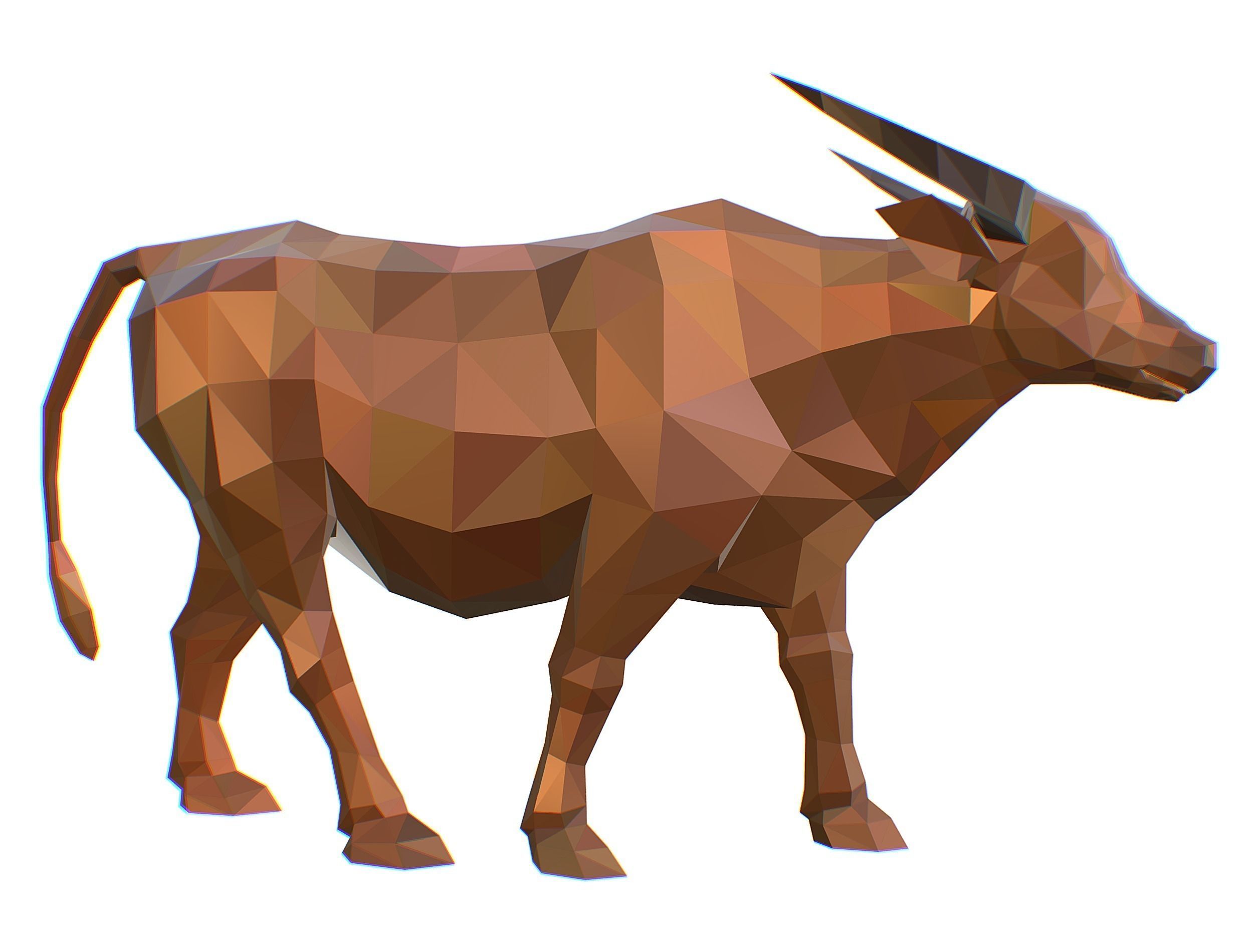 Animated Thai Bull Lowpoly Art Style Low-poly 3D model_21