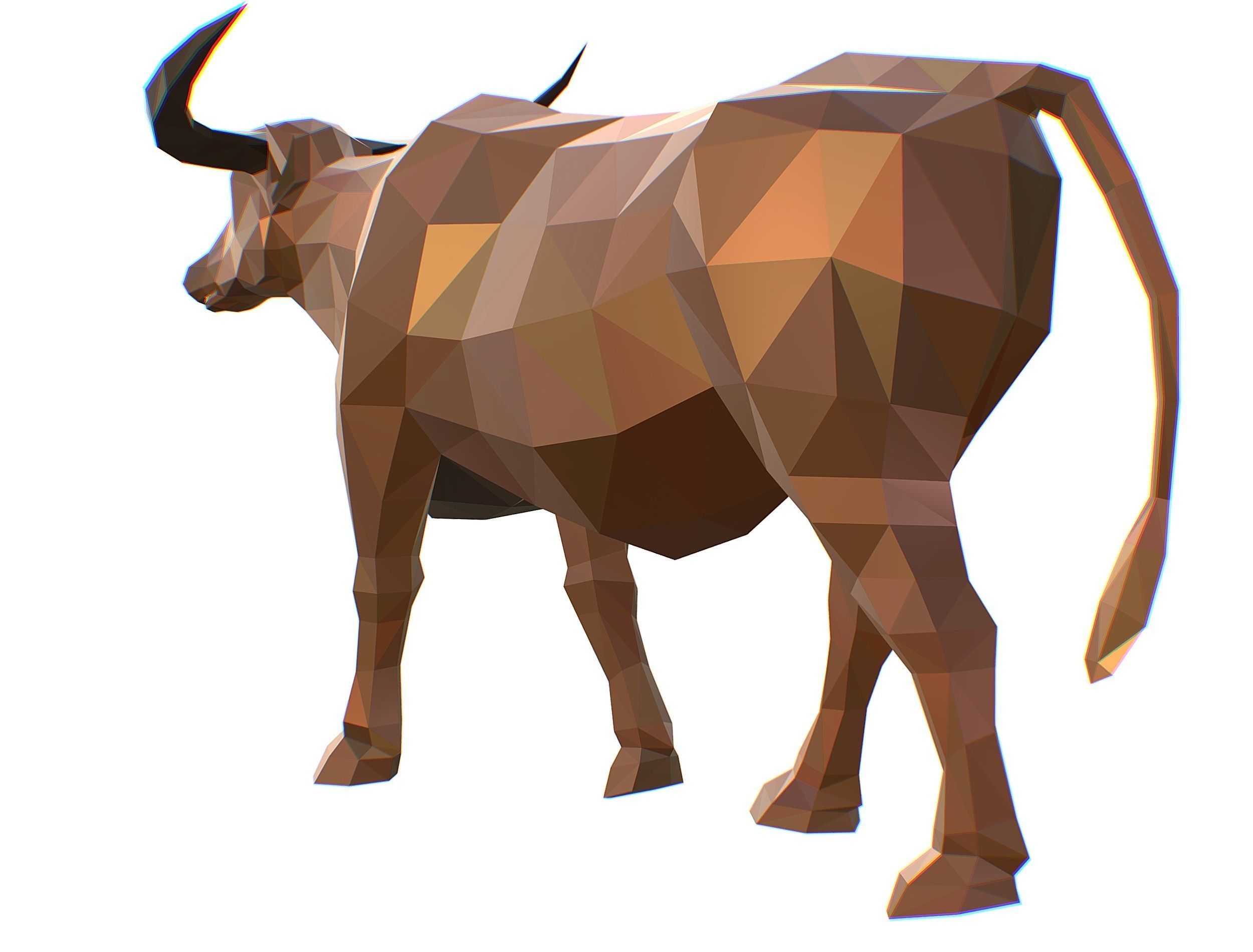 Animated Thai Bull Lowpoly Art Style Low-poly 3D model_31
