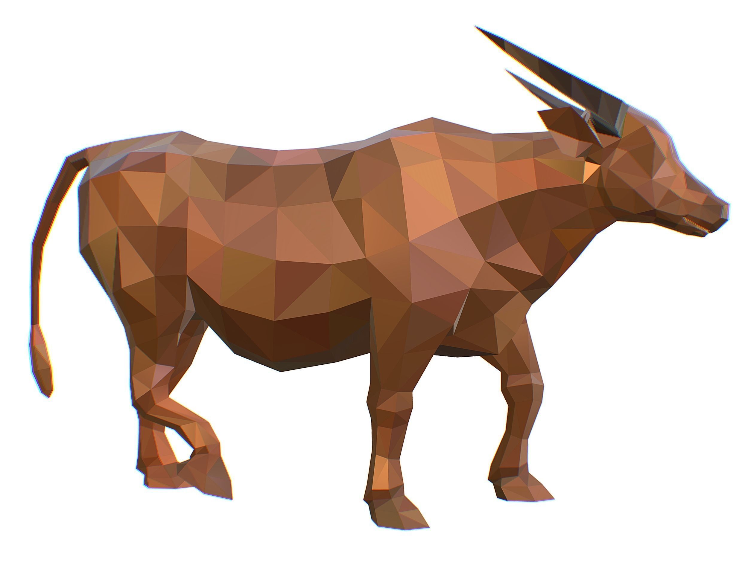 Animated Thai Bull Lowpoly Art Style Low-poly 3D model_19
