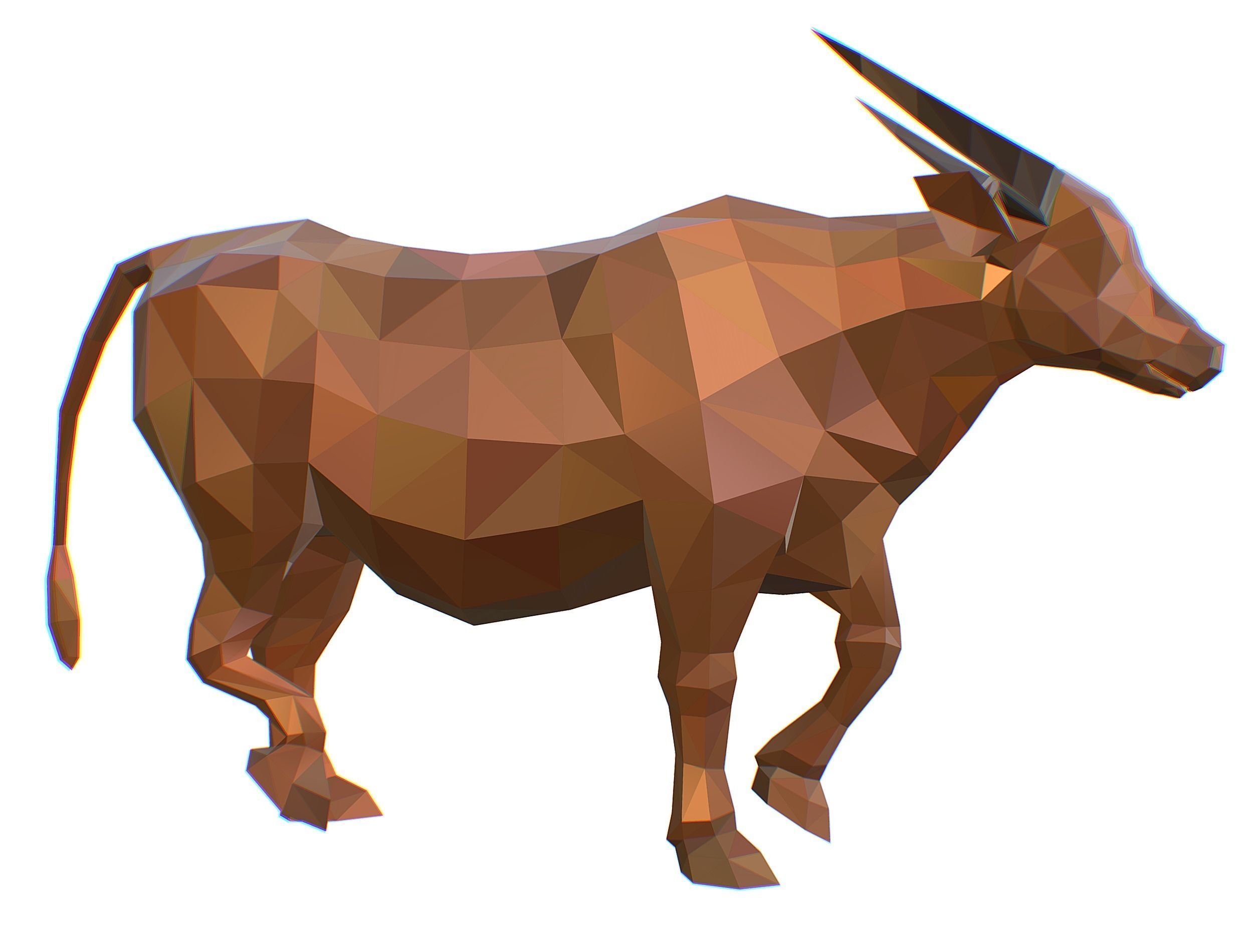 Animated Thai Bull Lowpoly Art Style Low-poly 3D model_18