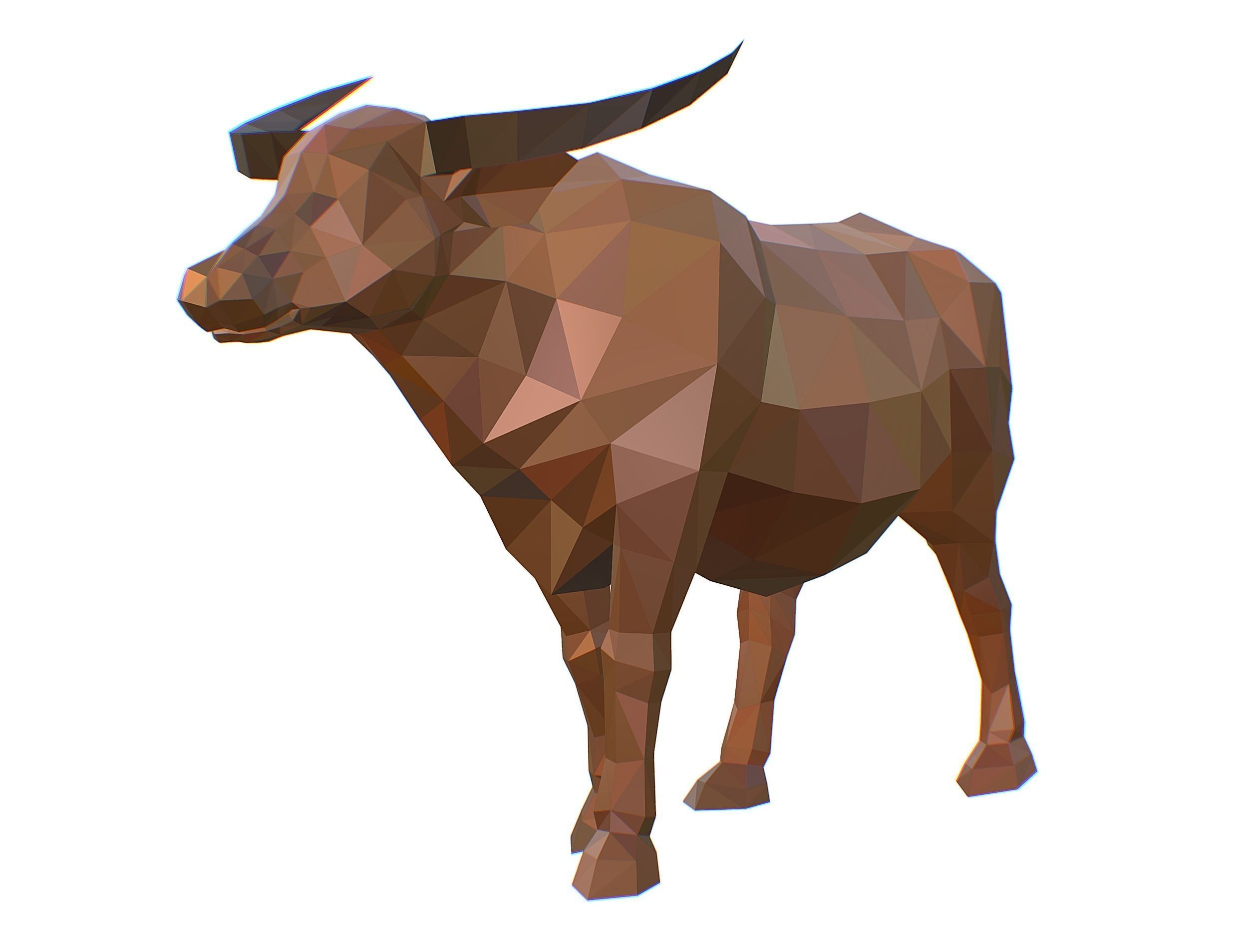 Animated Thai Bull Lowpoly Art Style Low-poly 3D model_38
