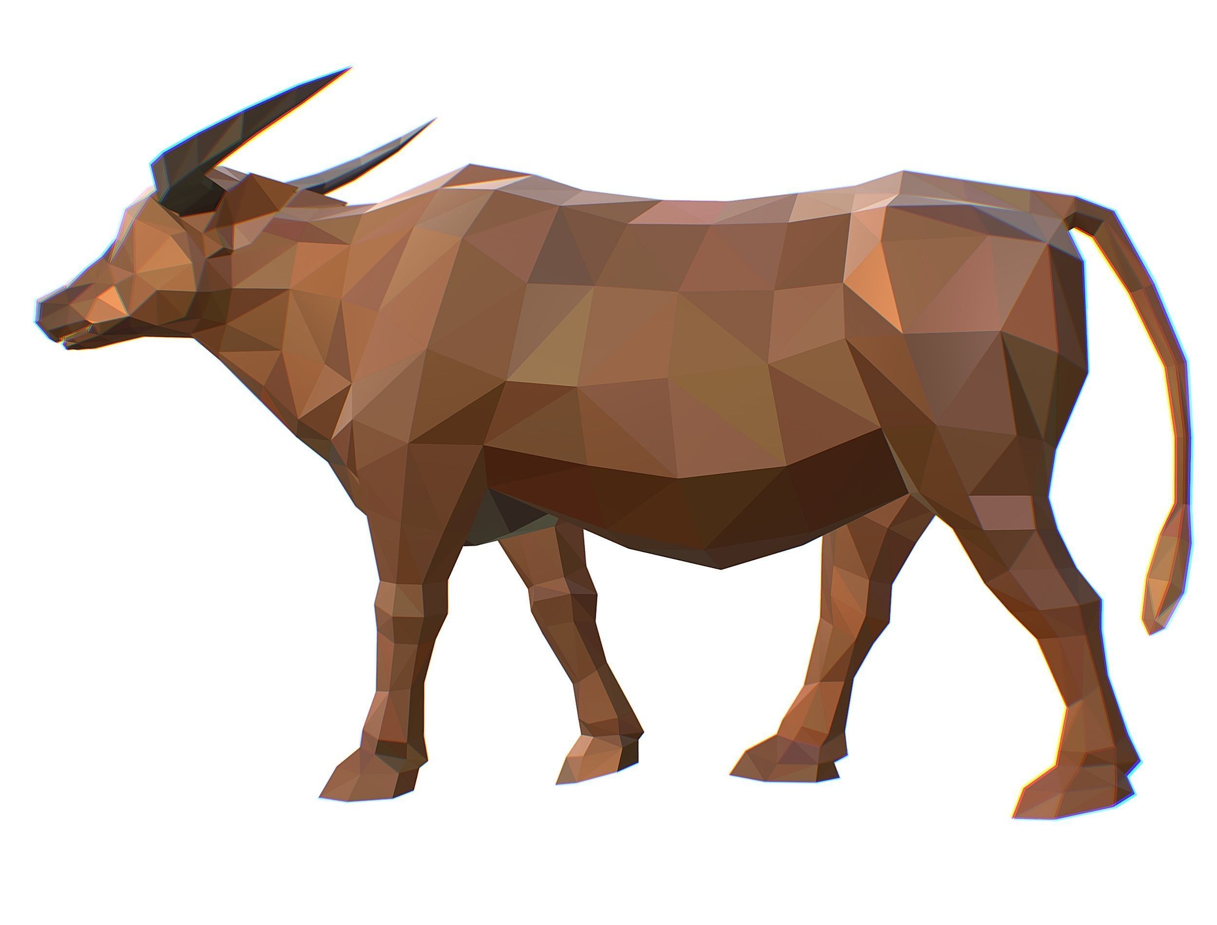 Animated Thai Bull Lowpoly Art Style Low-poly 3D model_34