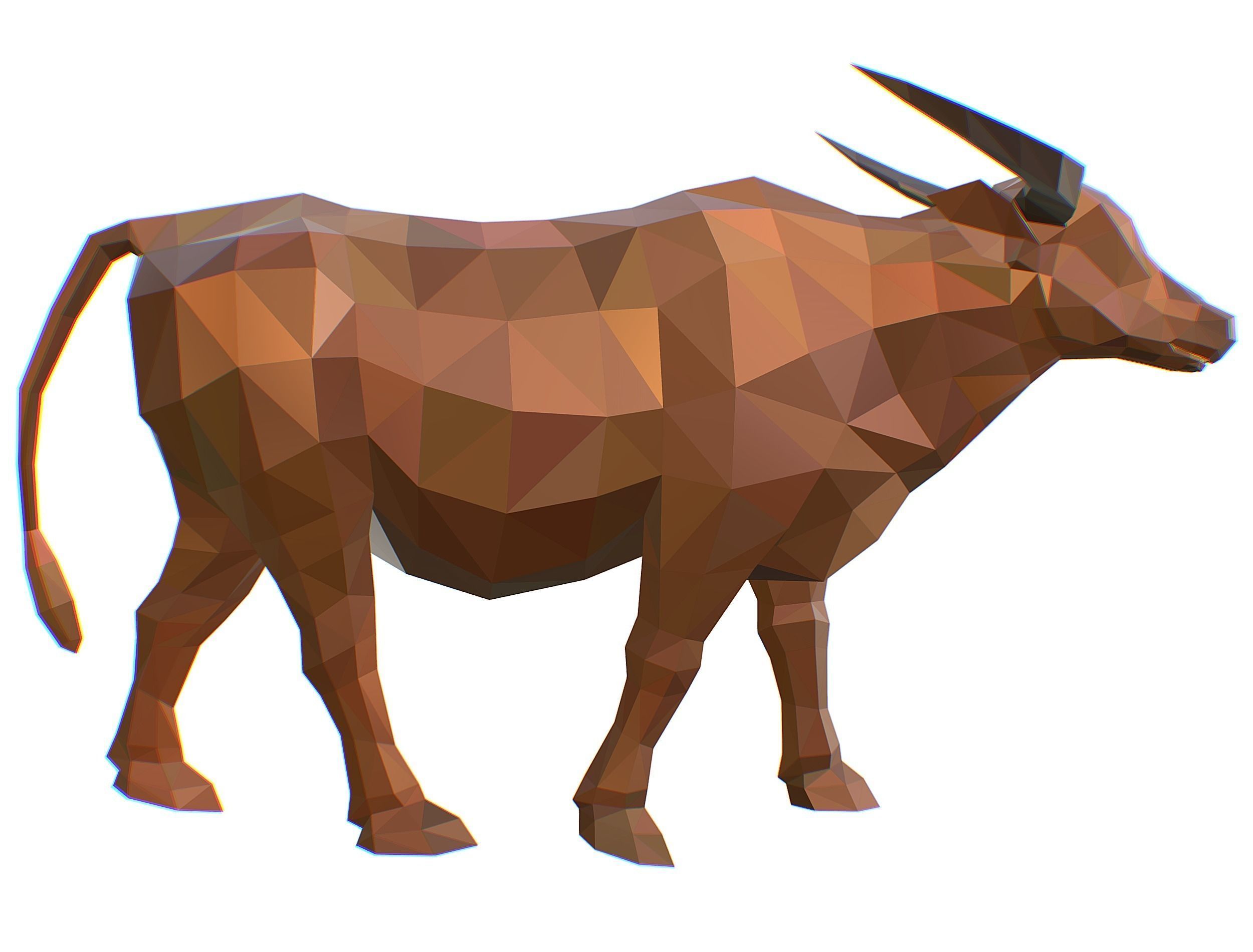 Animated Thai Bull Lowpoly Art Style Low-poly 3D model_43