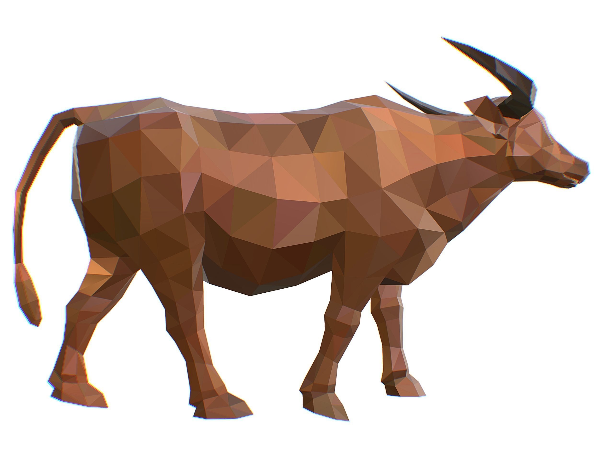 Animated Thai Bull Lowpoly Art Style Low-poly 3D model_23