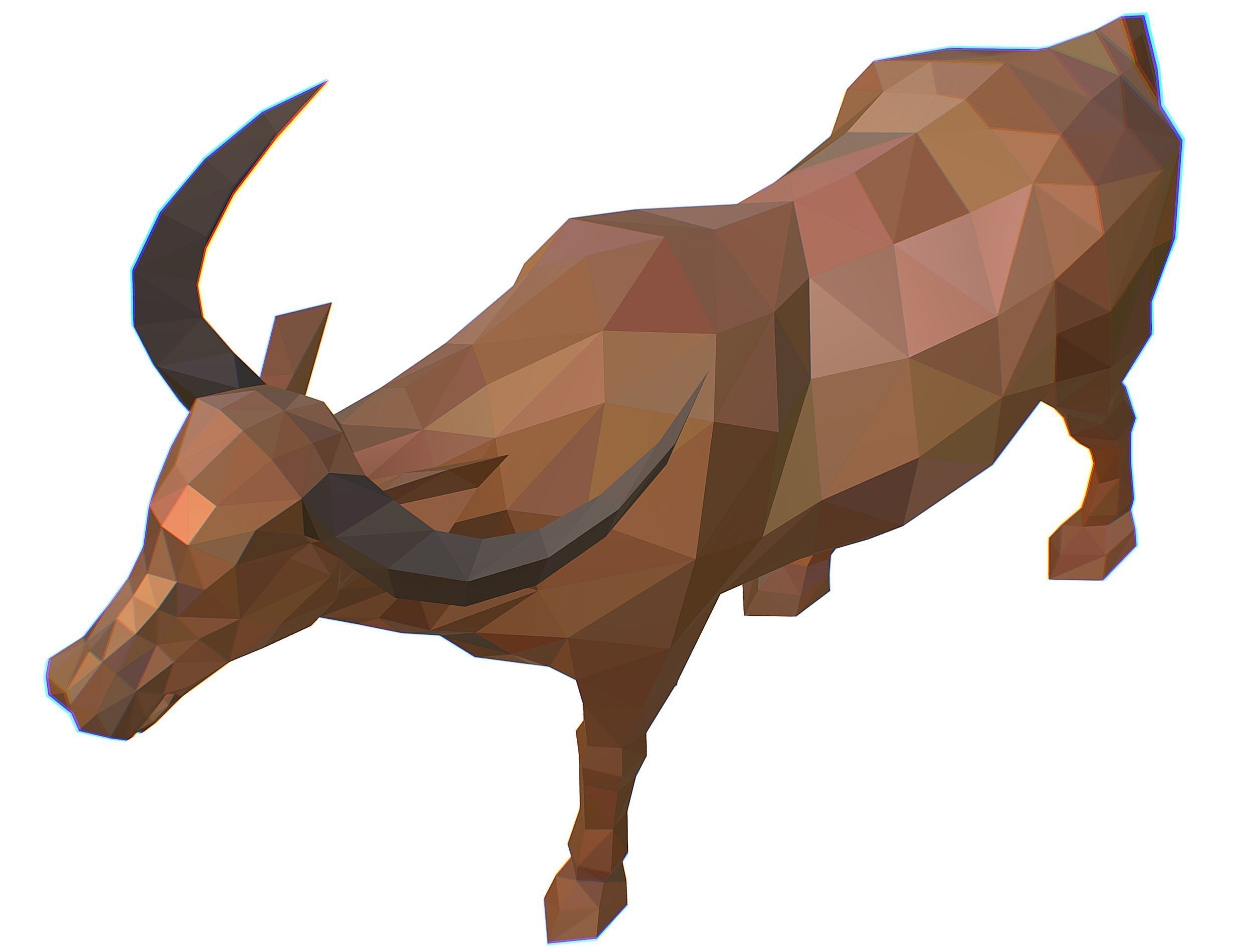 Animated Thai Bull Lowpoly Art Style Low-poly 3D model_48
