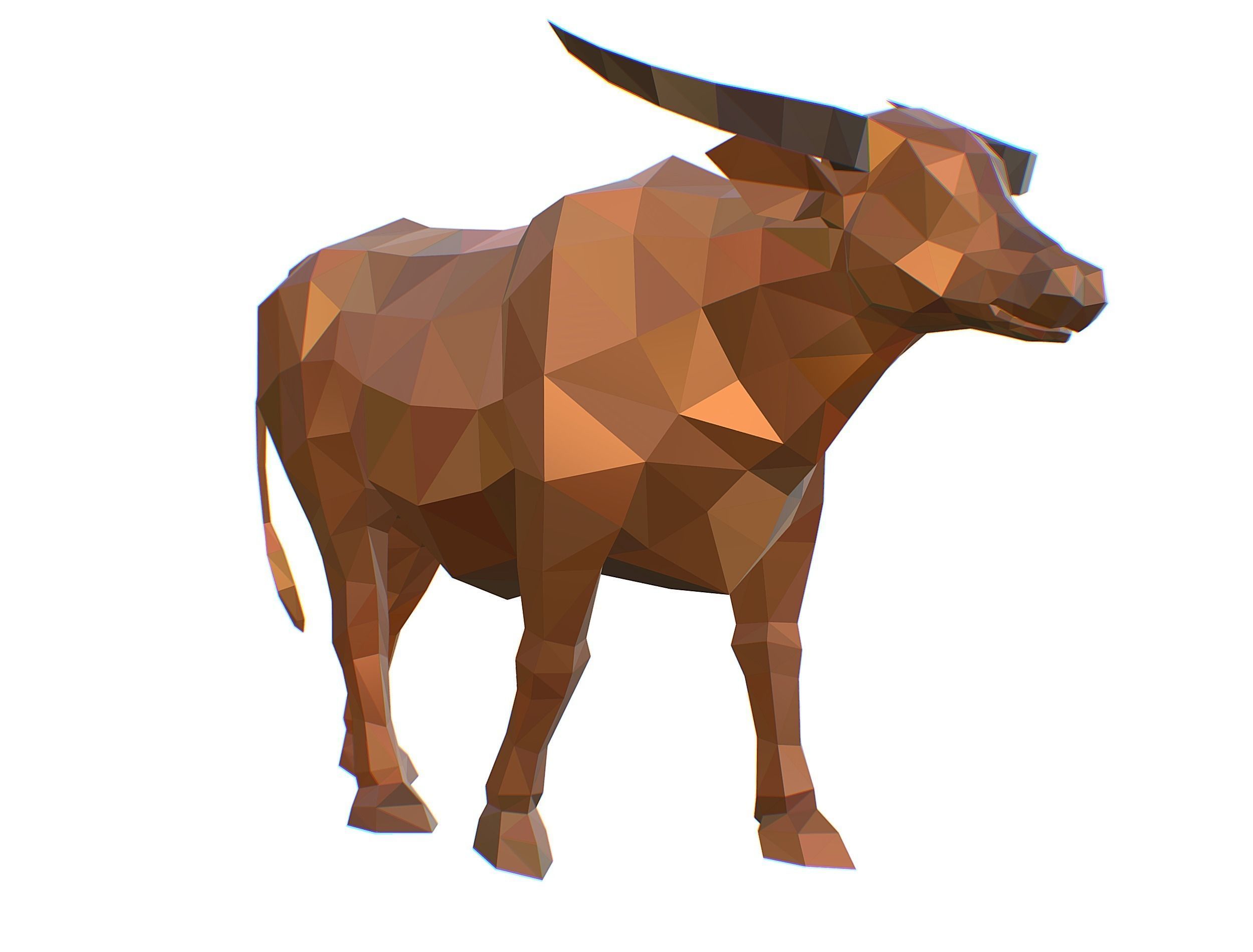 Animated Thai Bull Lowpoly Art Style Low-poly 3D model_42