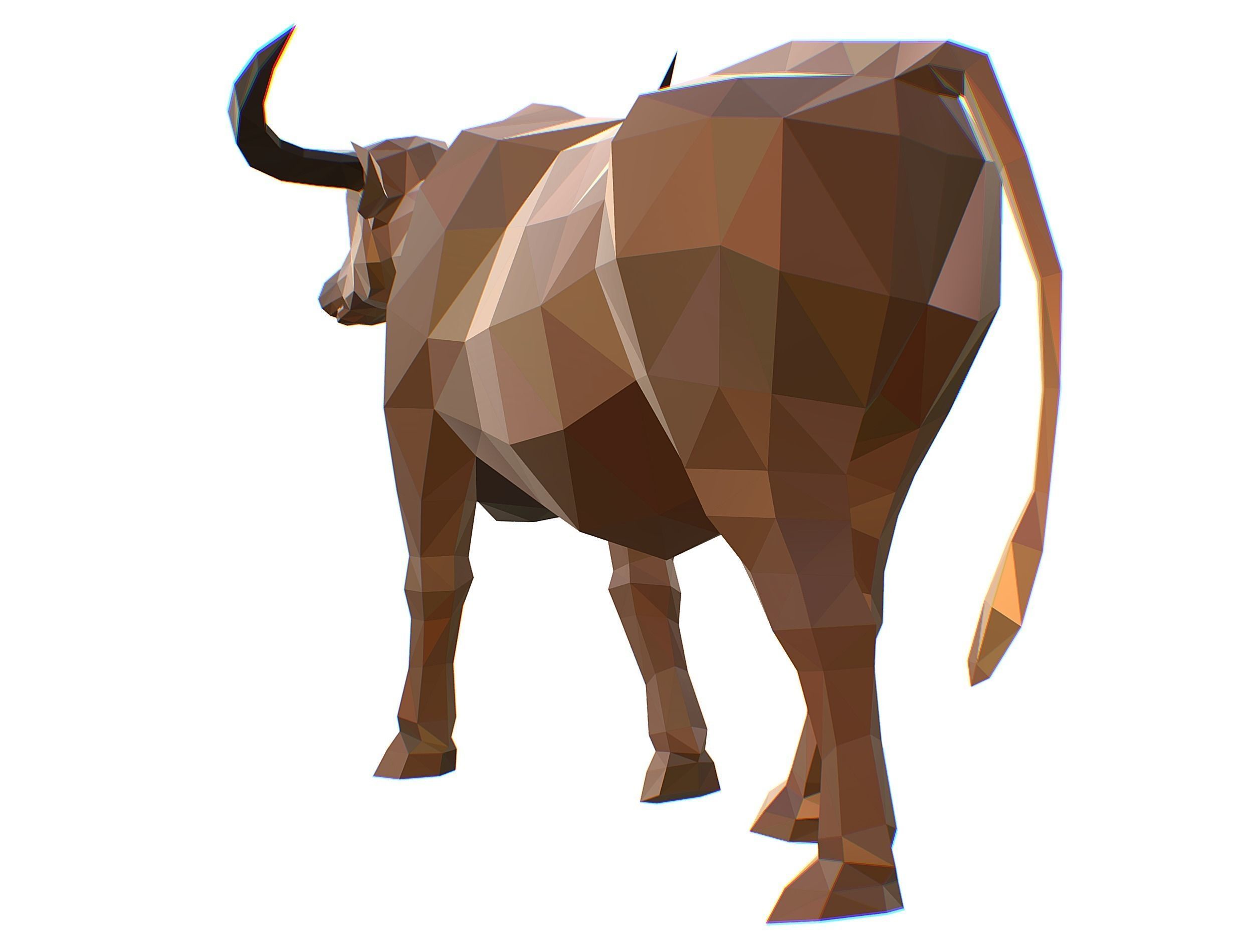 Animated Thai Bull Lowpoly Art Style Low-poly 3D model_30