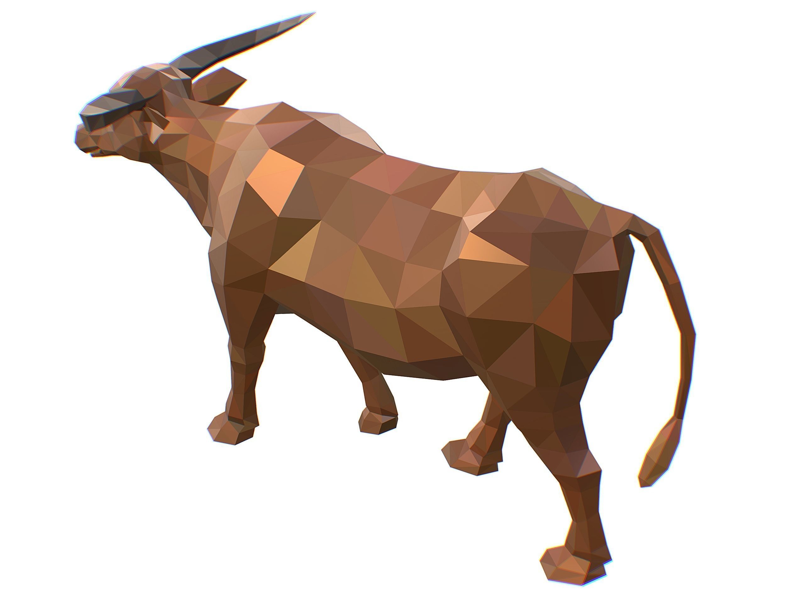 Animated Thai Bull Lowpoly Art Style Low-poly 3D model_49